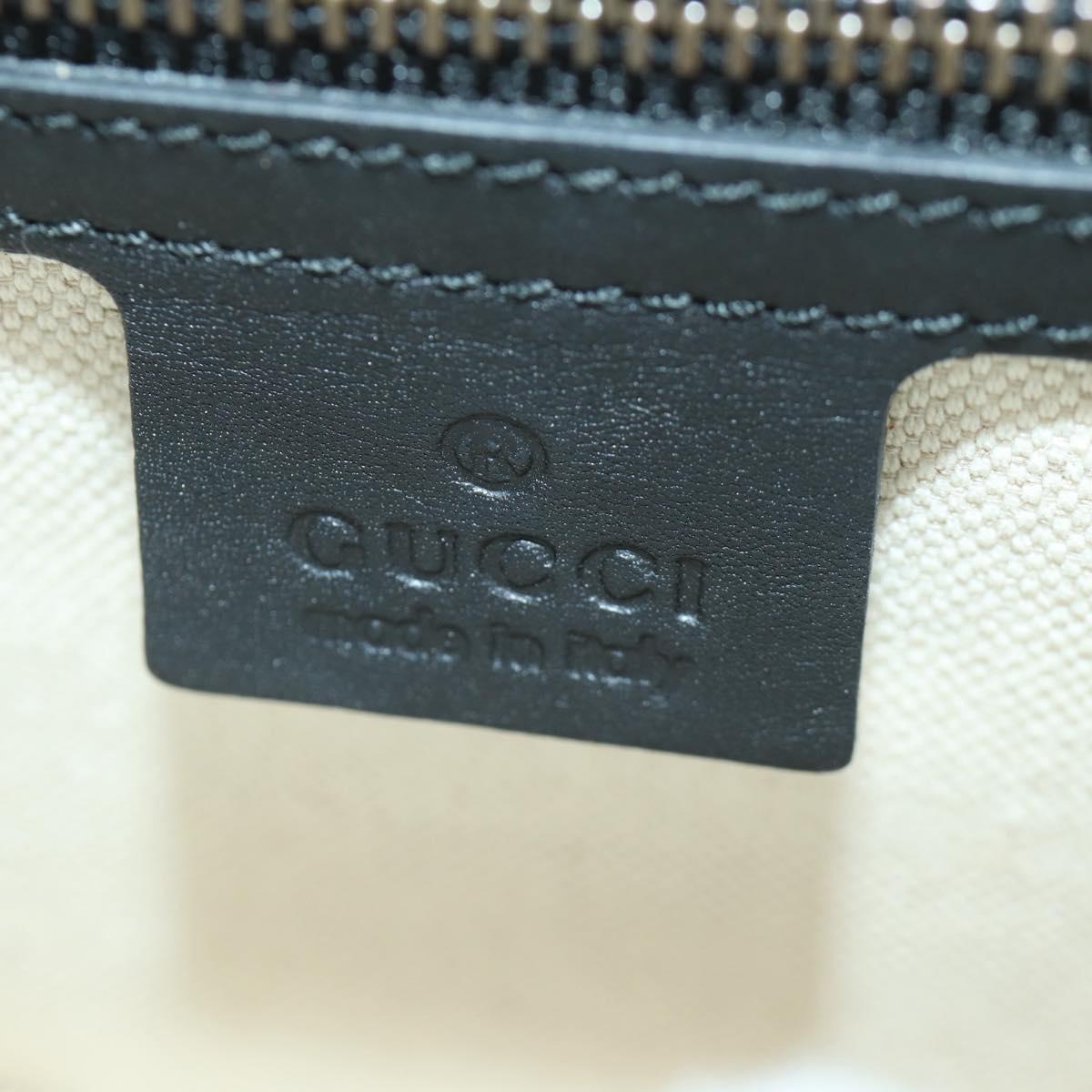 GUCCI Chain Web Sherry Line Shoulder Bag Leather Black Gold 432280 Auth YKZ566M