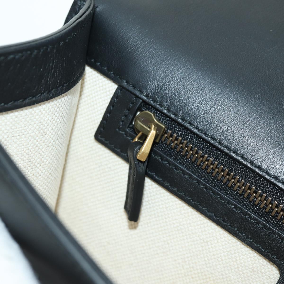 GUCCI Chain Web Sherry Line Shoulder Bag Leather Black Gold 432280 Auth YKZ566M