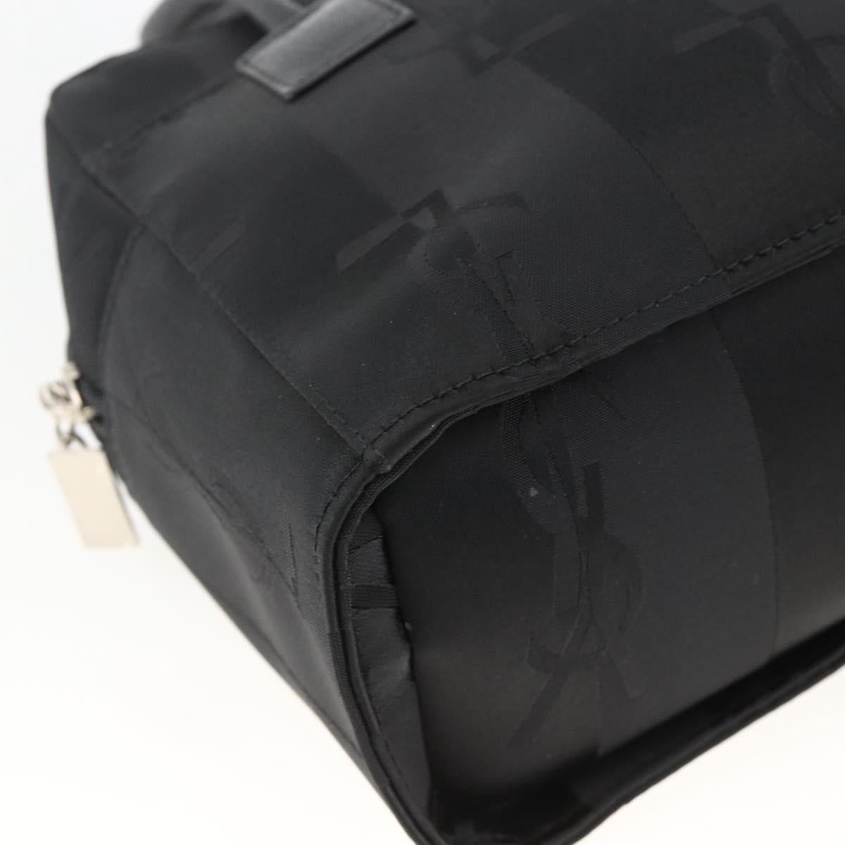 SAINT LAURENT Cassandra Tote Bag Canvas Black Silver Auth YKZ573A