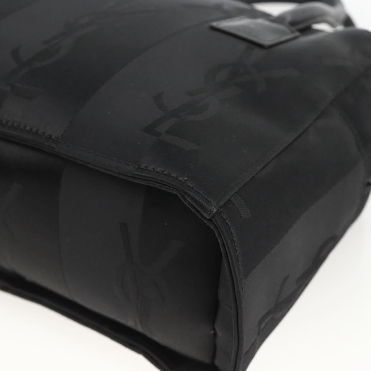 SAINT LAURENT Cassandra Tote Bag Canvas Black Silver Auth YKZ573A