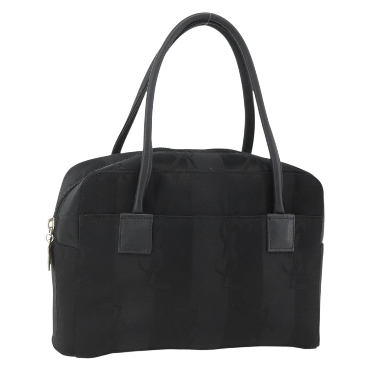 SAINT LAURENT Cassandra Tote Bag Canvas Black Silver Auth YKZ573A