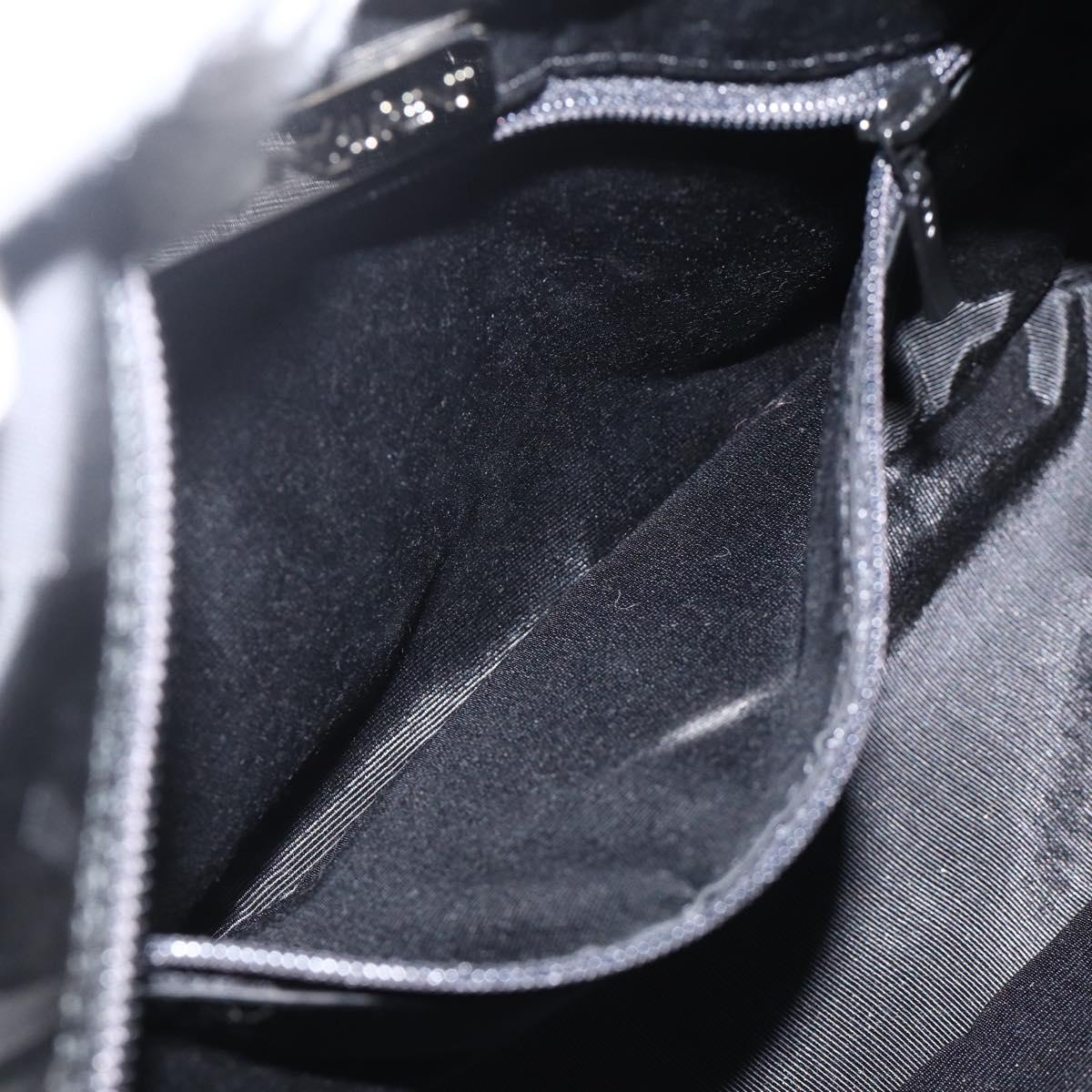 SAINT LAURENT Cassandra Tote Bag Canvas Black Silver Auth YKZ573A
