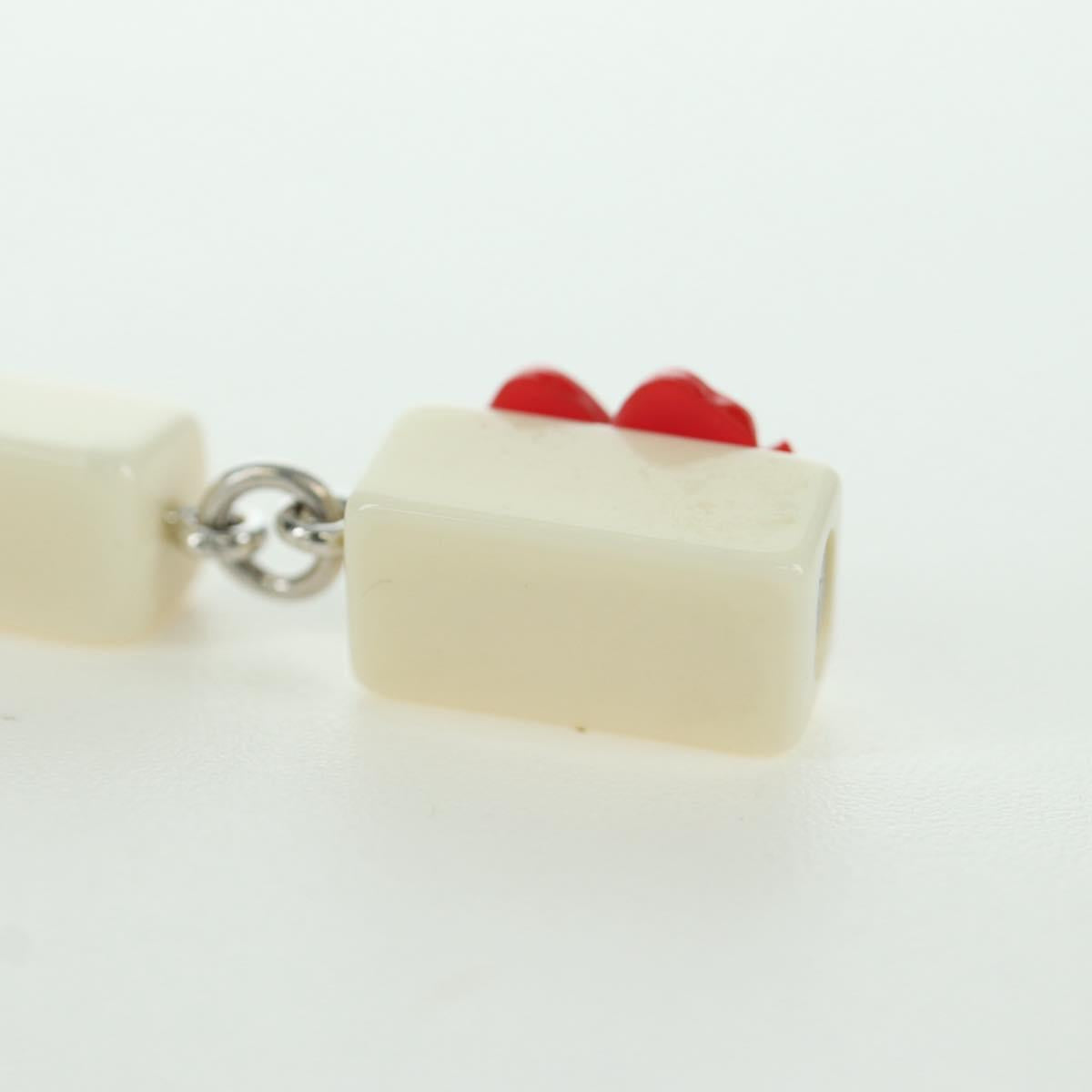 CHANEL COCO Mark Camellia Pierce plastic White CC Auth YKZ574M