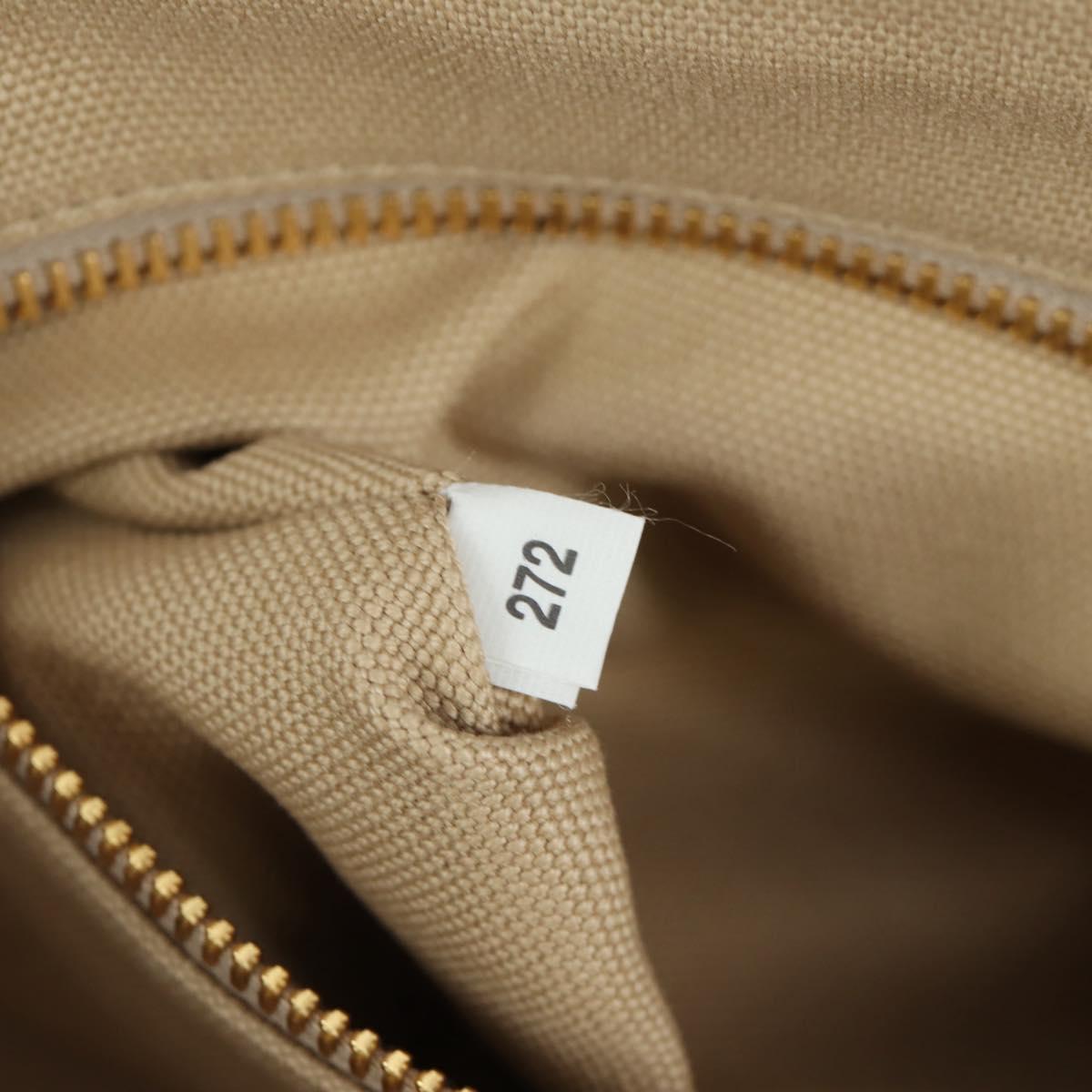 Miu Miu Bamboo Hand Bag Canvas 2way Beige Gold Auth YKZ585SAM