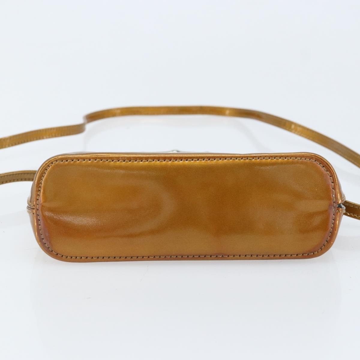 GUCCI Bamboo Bag Patent leather 2way Gold Tone 005 2046 0322 Auth YKZ590