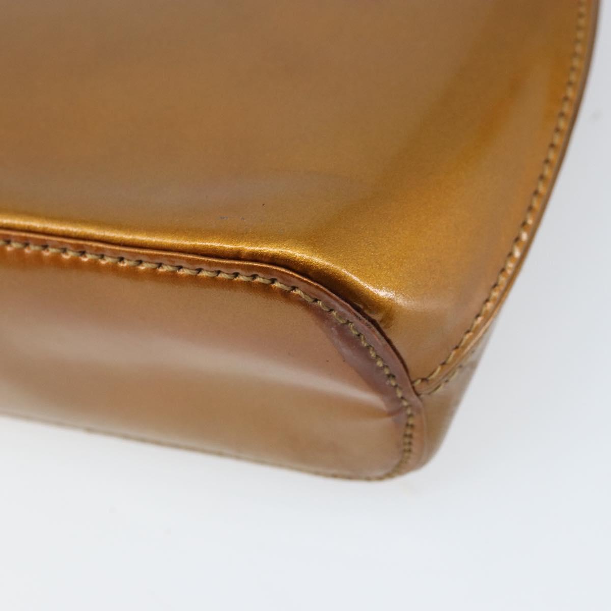 GUCCI Bamboo Bag Patent leather 2way Gold Tone 005 2046 0322 Auth YKZ590