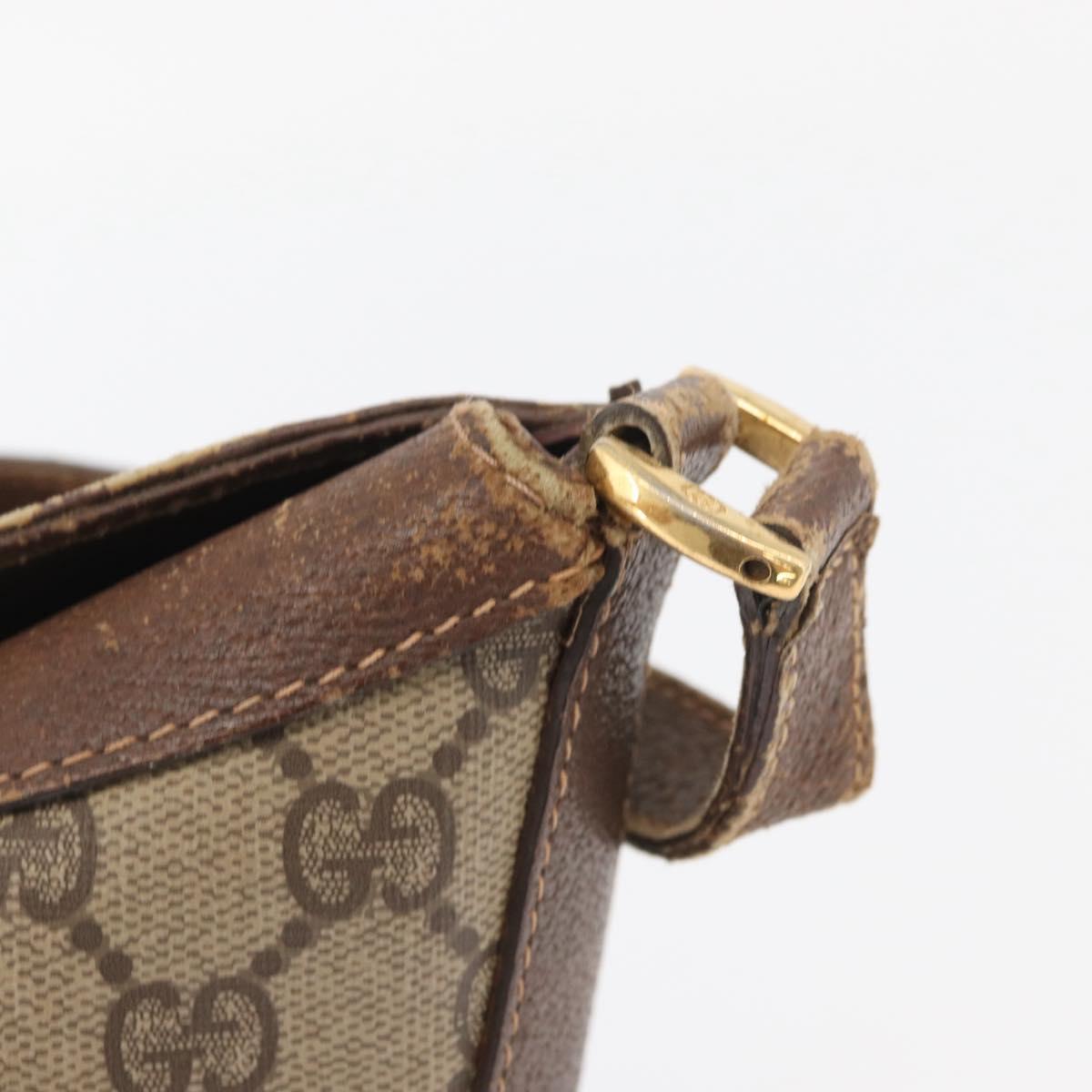 GUCCI GG Supreme Web Sherry Line Bag PVC Beige Gold 40 02 081 Auth YKZ594