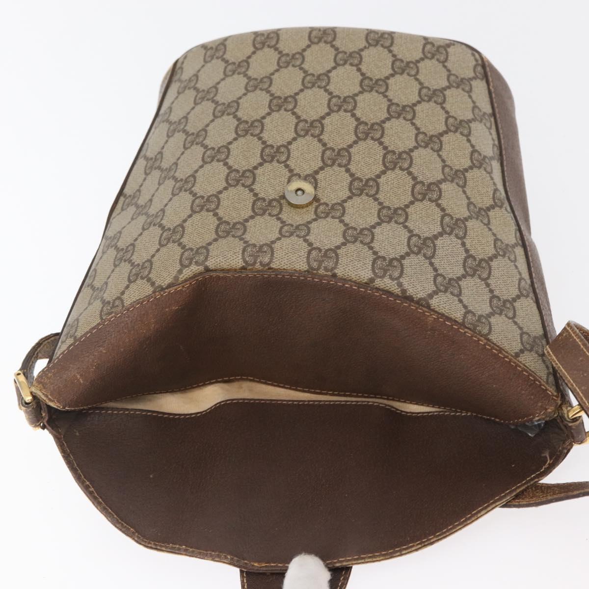 GUCCI GG Supreme Web Sherry Line Bag PVC Beige Gold 40 02 081 Auth YKZ594