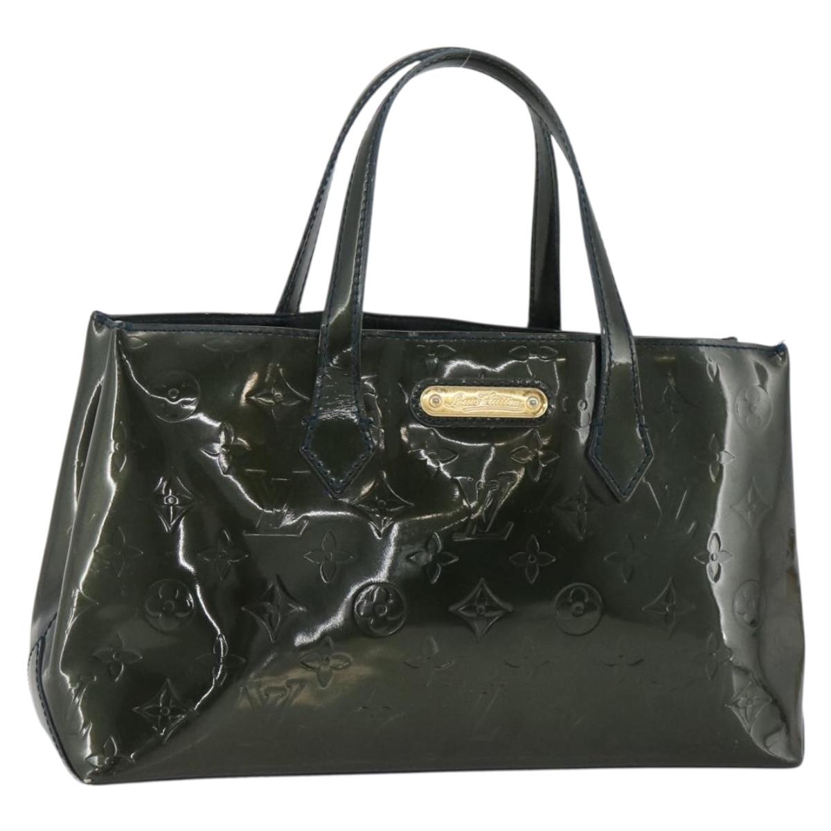 LOUIS VUITTON Monogram Vernis Wilshire PM Bag Bluenuit M93684 LV Auth YKZ597