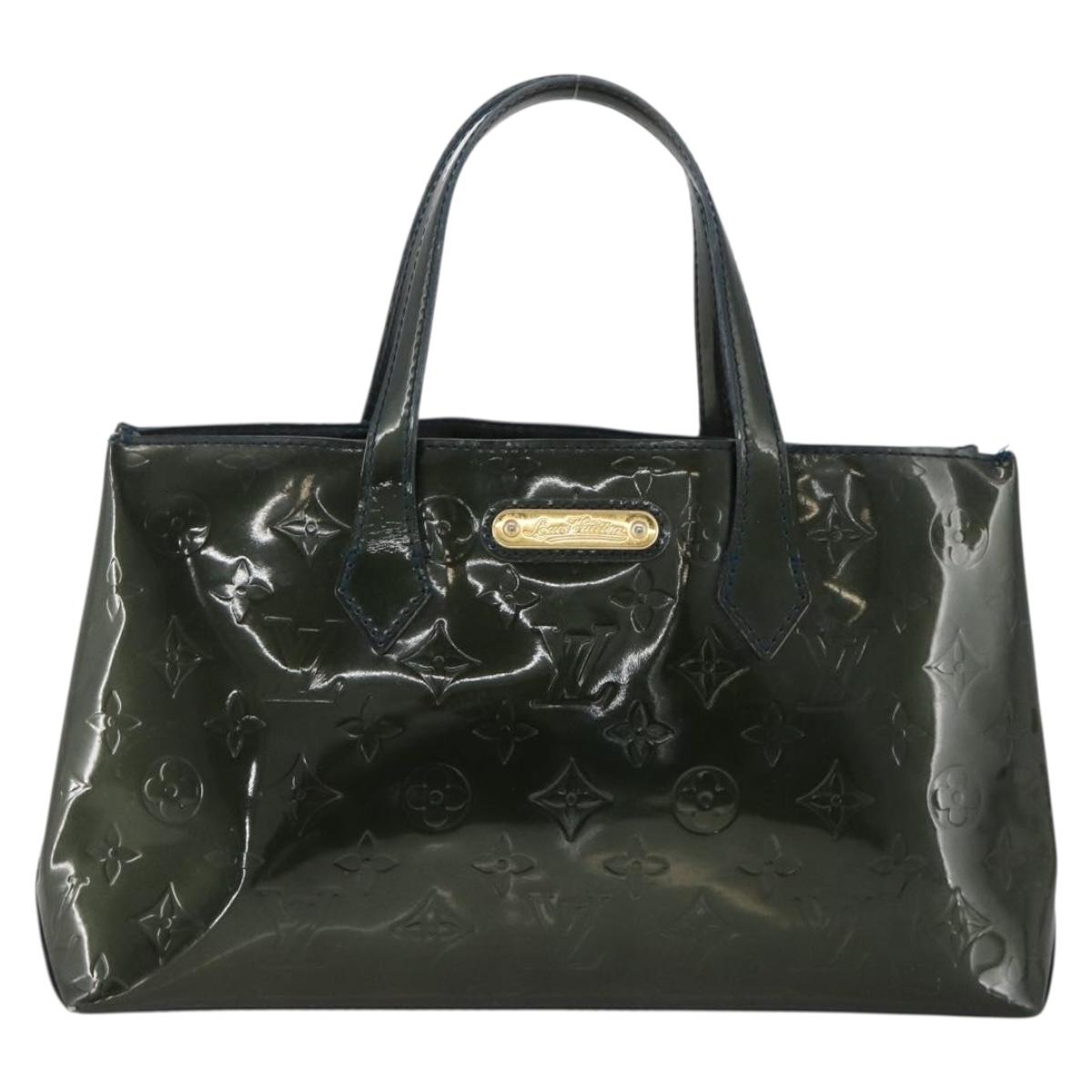 LOUIS VUITTON Monogram Vernis Wilshire PM Bag Bluenuit M93684 LV Auth YKZ597