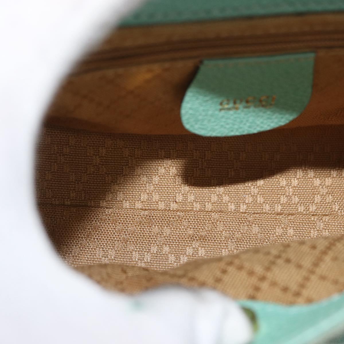 GUCCI Bamboo Hand Bag Suede 2way Turquoise Blue Gold 007 1793 0238 Auth YKZ601