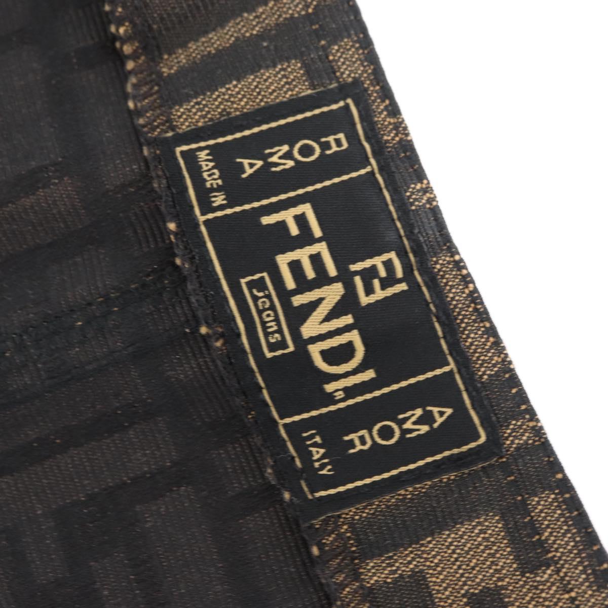 FENDI Zucca Canvas Skirt Black Brown Auth YKZ602A