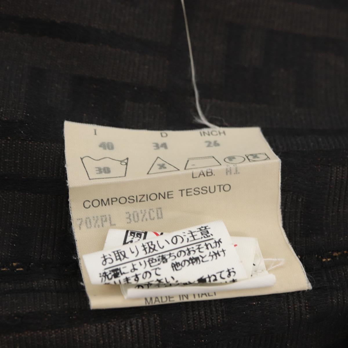FENDI Zucca Canvas Skirt Black Brown Auth YKZ602A