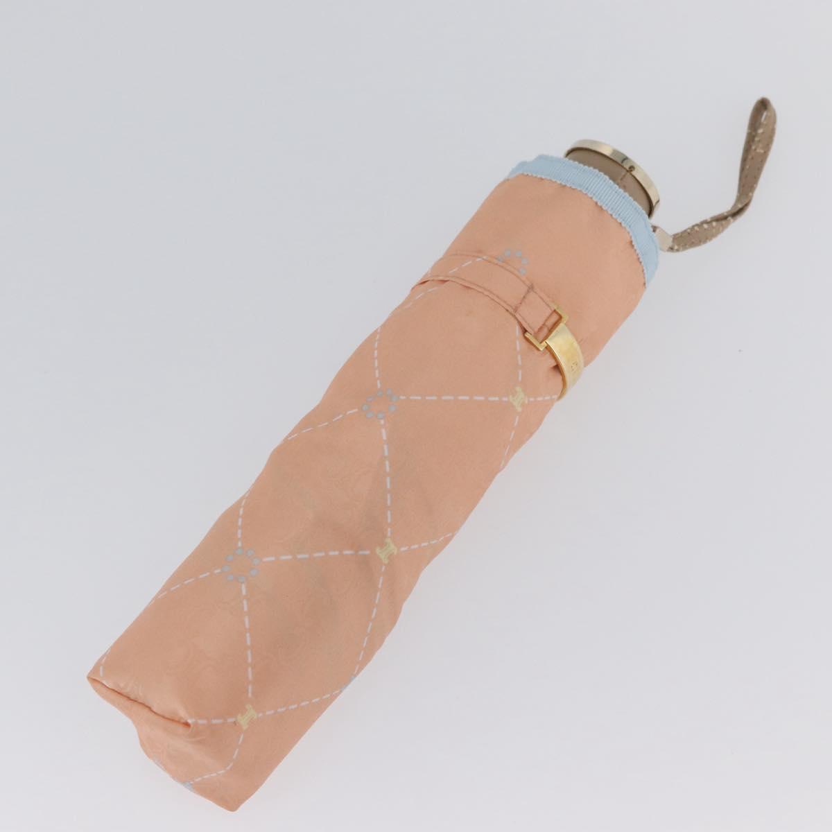 CELINE Macadam Canvas Folding Umbrella Nylon Orange Auth YKZ609A