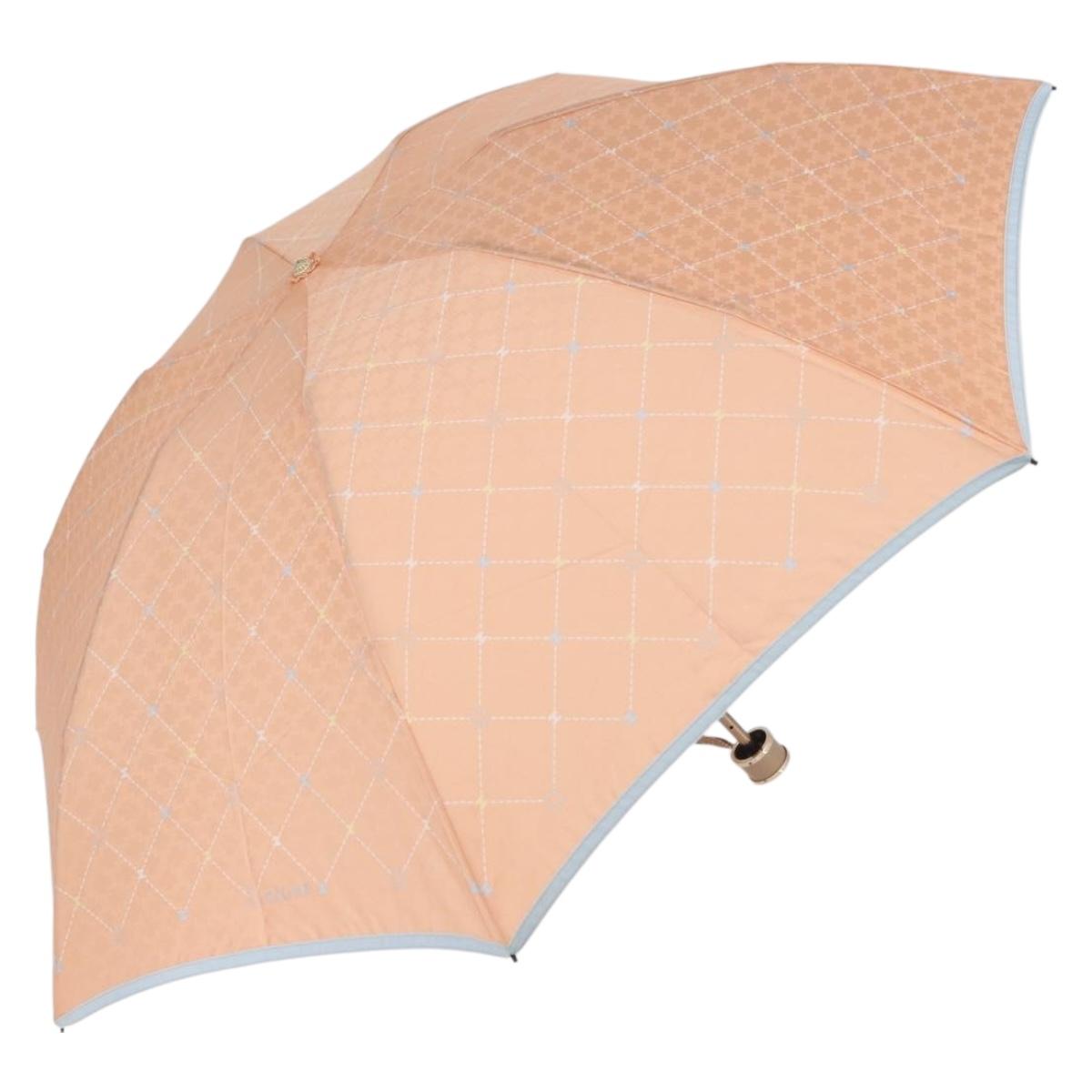 CELINE Macadam Canvas Folding Umbrella Nylon Orange Auth YKZ609A
