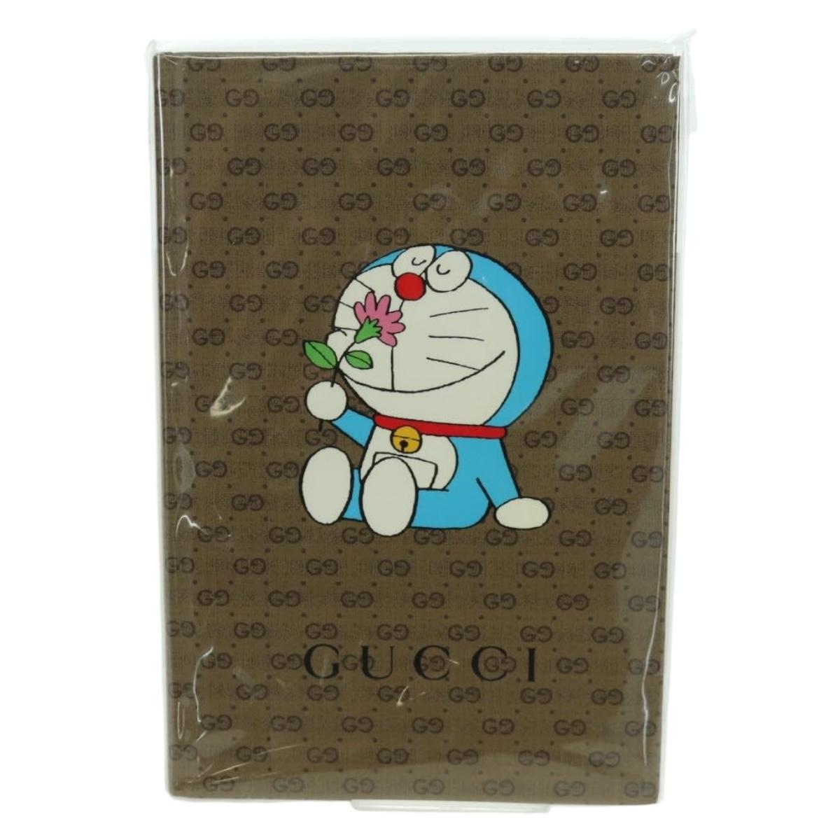 GUCCI GG Supreme Notebook Doraemon Collaboration PVC Beige Auth YKZ613M