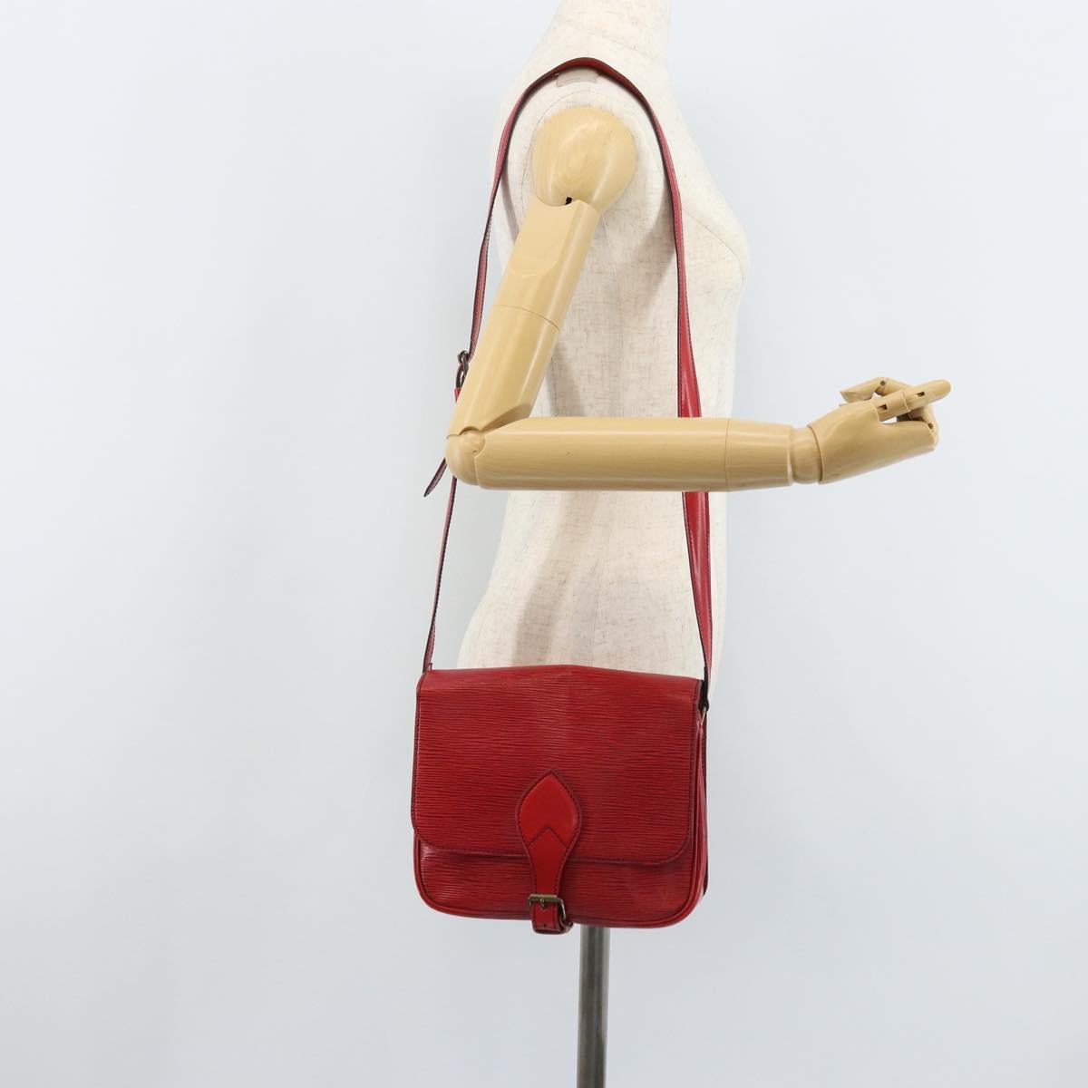 LOUIS VUITTON Epi Cartesier MM Shoulder Bag Red M52247 LV Auth YKZ616