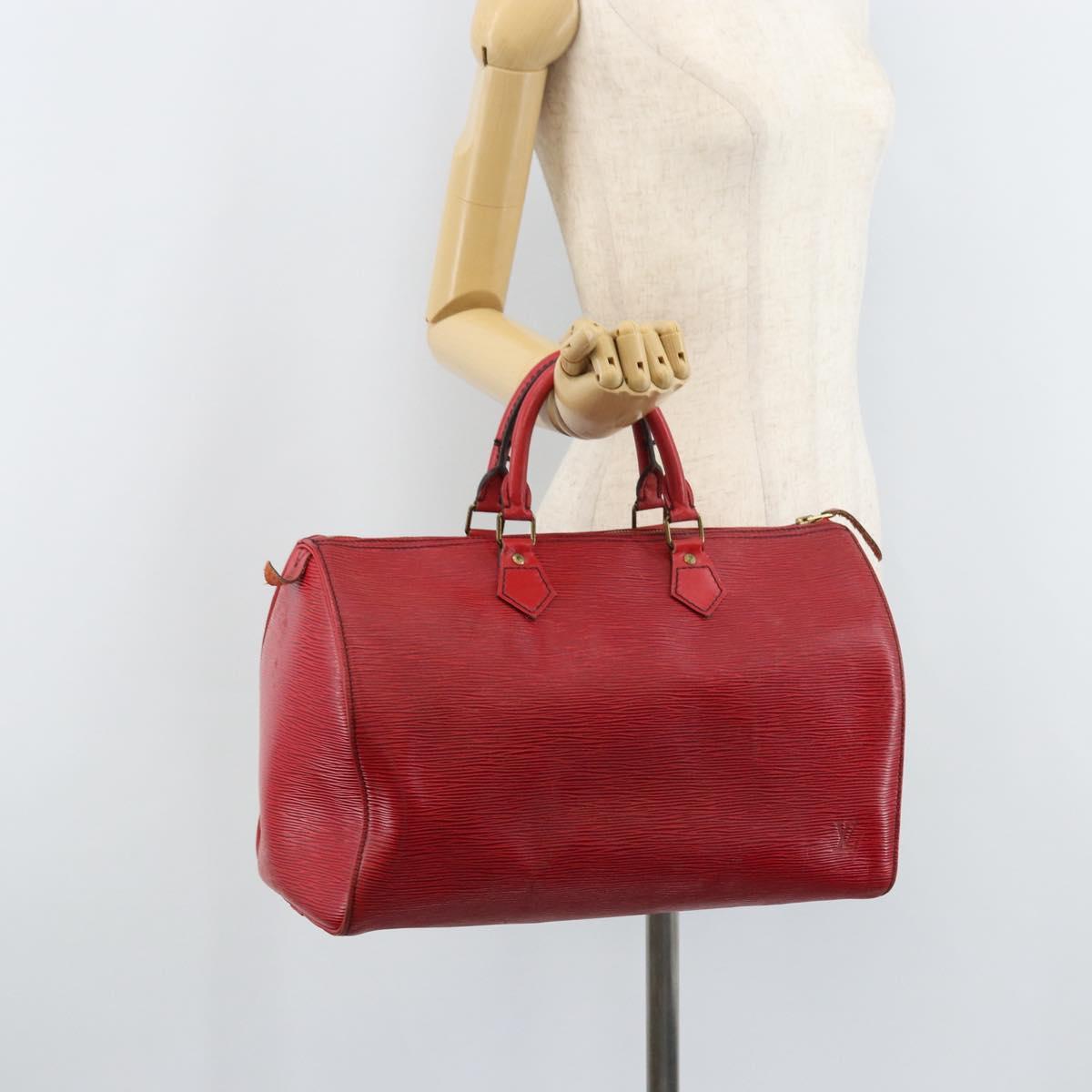 LOUIS VUITTON Epi Speedy 35 Hand Bag Castilian Red M42997 LV Auth YKZ623A