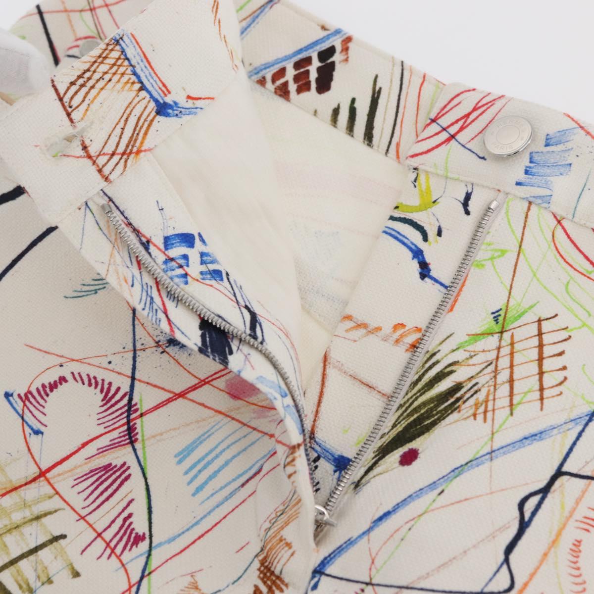 HERMES Short Pants 36 Multicolor Silver Auth YKZ632M