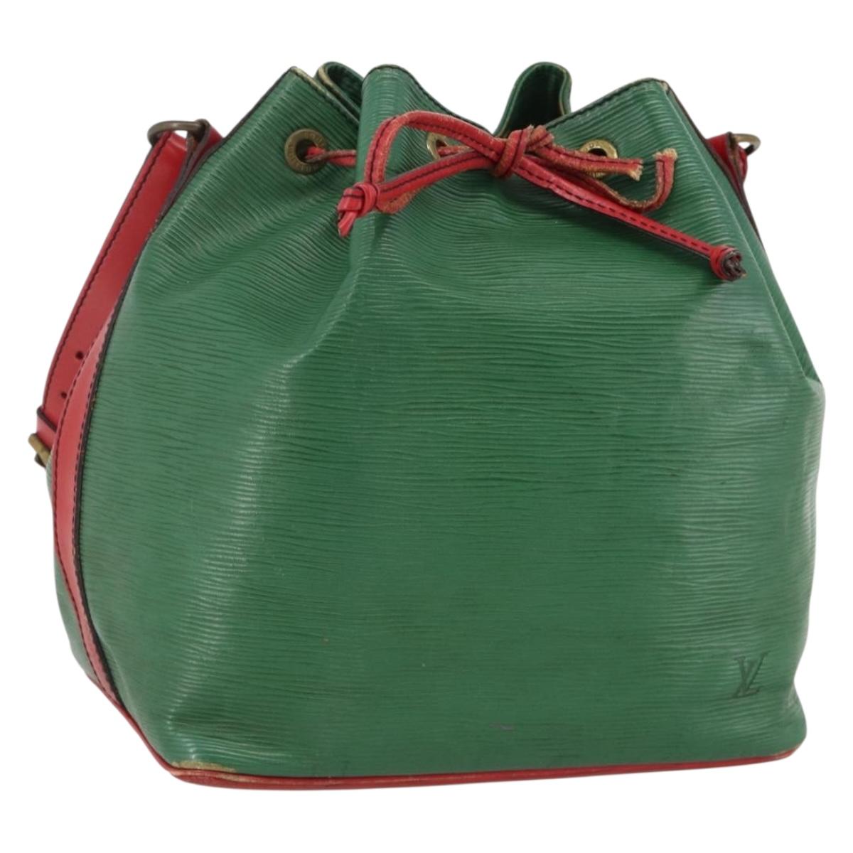 LOUIS VUITTON Epi Petit Noe Shoulder Bag Bicolor Green Red M44147 LV Auth YKZ716