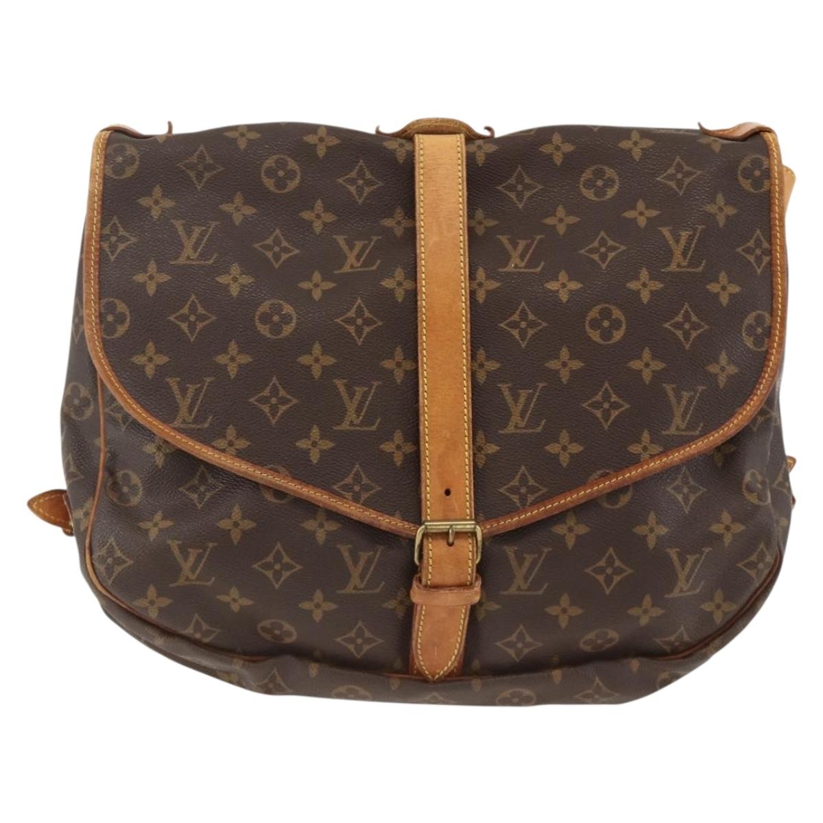 LOUIS VUITTON Monogram Saumur 35 Shoulder Bag M42254 LV Auth YKZ742