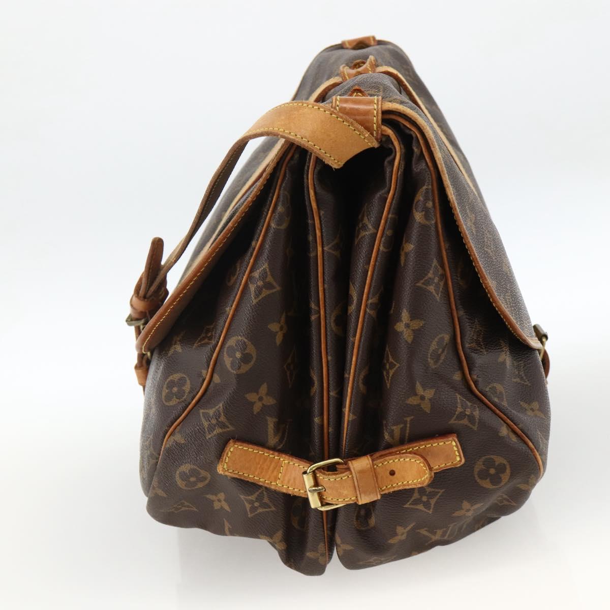 LOUIS VUITTON Monogram Saumur 35 Shoulder Bag M42254 LV Auth YKZ742