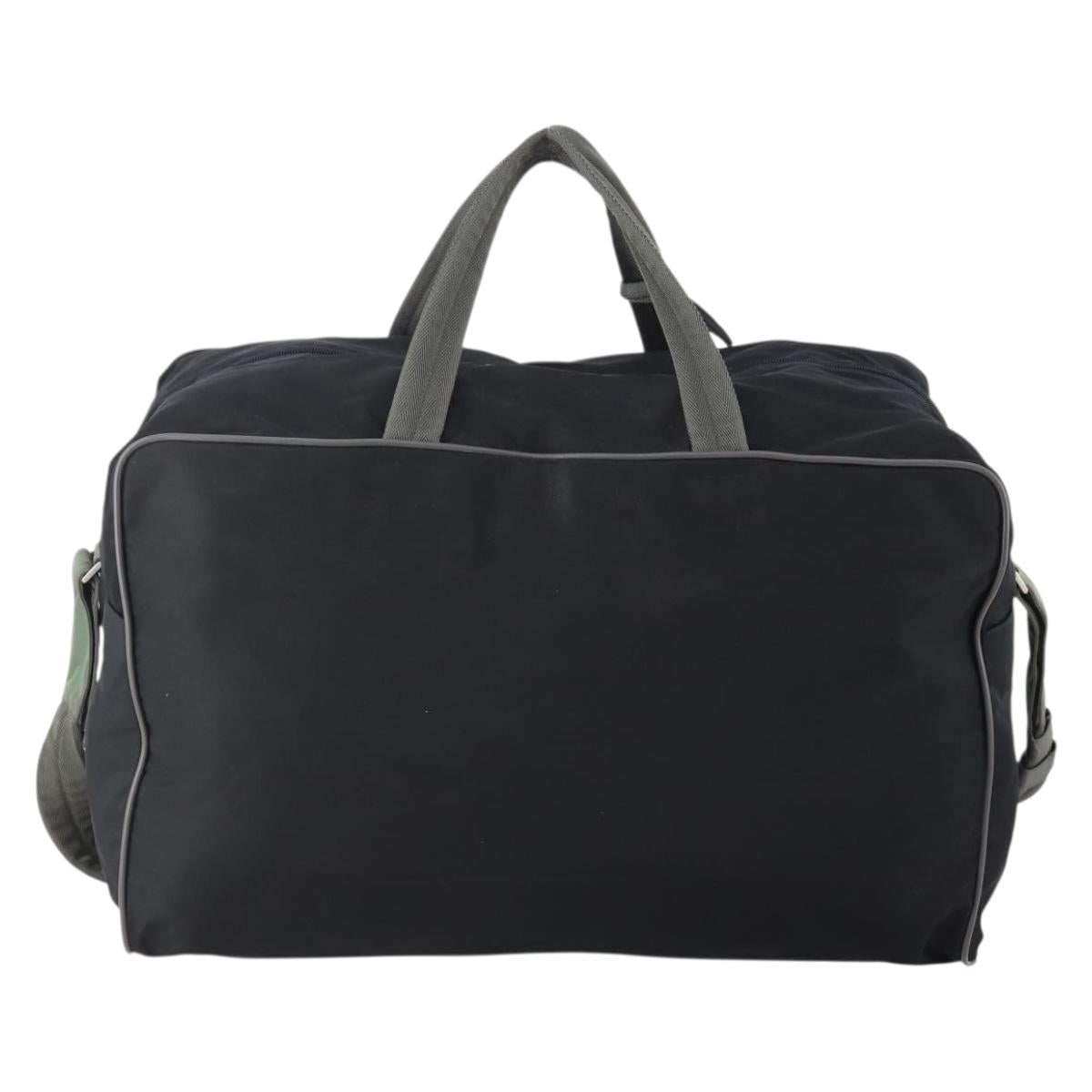 PRADA Sports Boston Bag Nylon 2way Black Silver Auth YKZ775