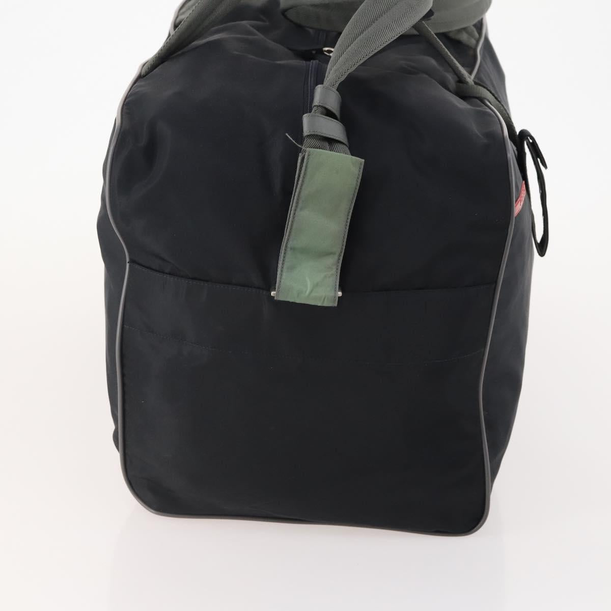 PRADA Sports Boston Bag Nylon 2way Black Silver Auth YKZ775