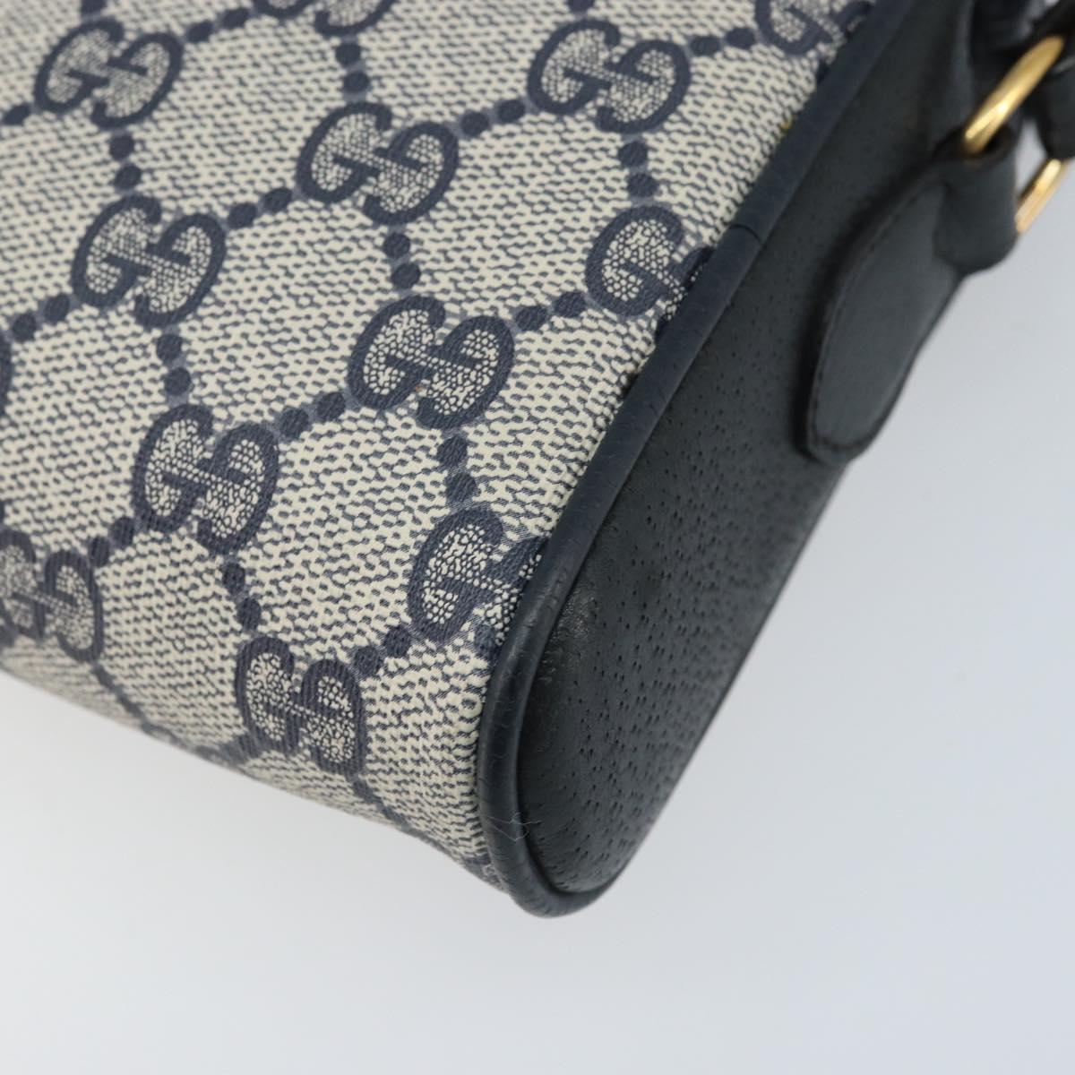 GUCCI GG Supreme Sherry Line Shoulder Bag PVC Navy Gold 10 02 055 Auth YKZ781