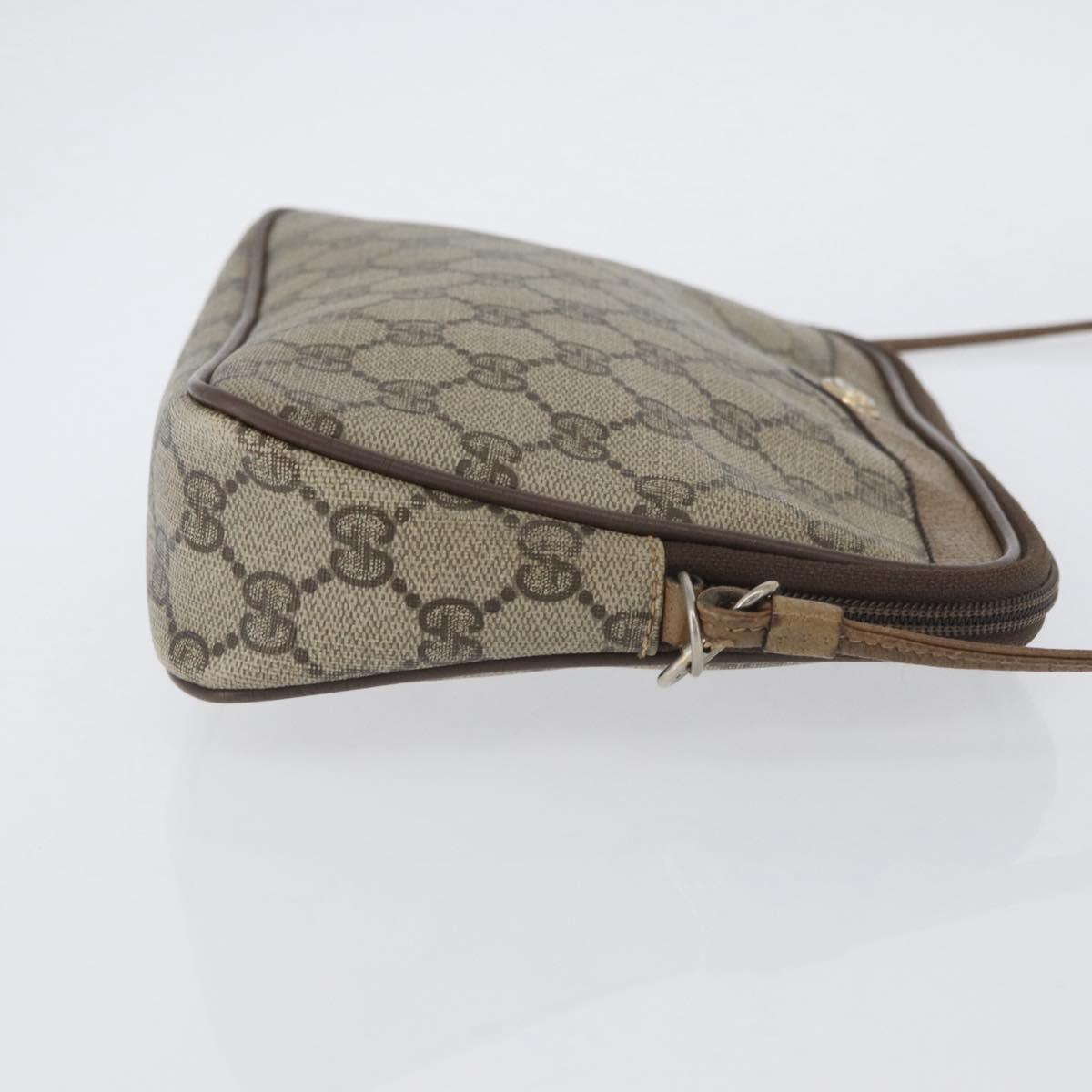 GUCCI GG Supreme Shoulder Bag PVC Beige Gold 97 02 068 Auth YKZ783