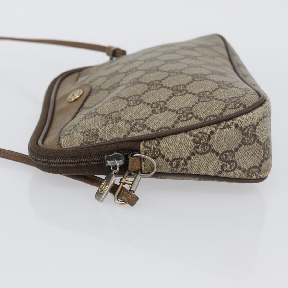 GUCCI GG Supreme Shoulder Bag PVC Beige Gold 97 02 068 Auth YKZ783