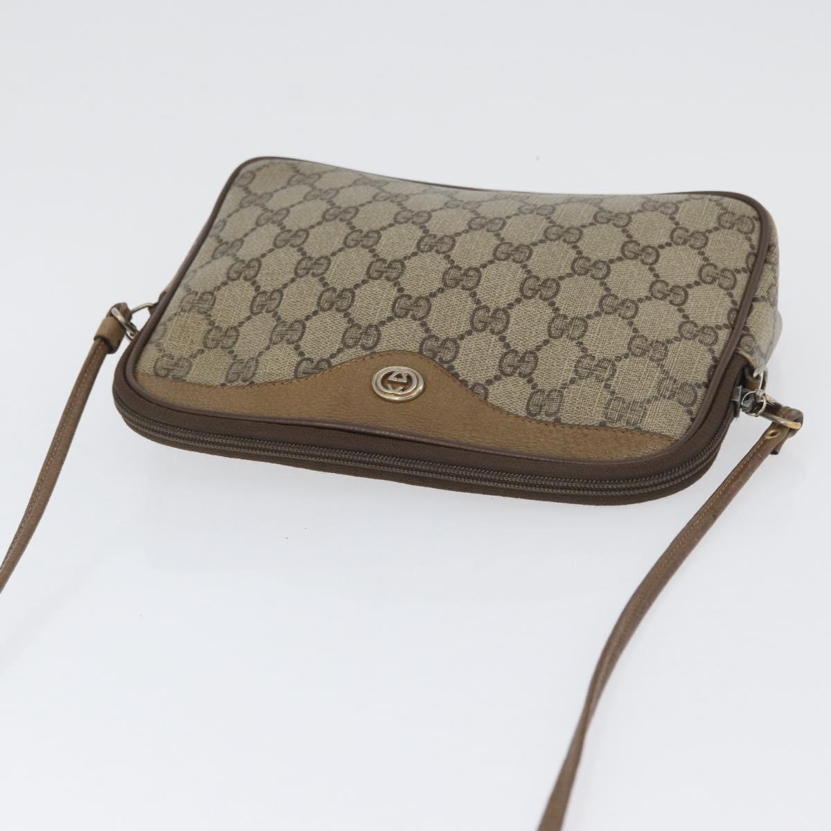 GUCCI GG Supreme Shoulder Bag PVC Beige Gold 97 02 068 Auth YKZ783