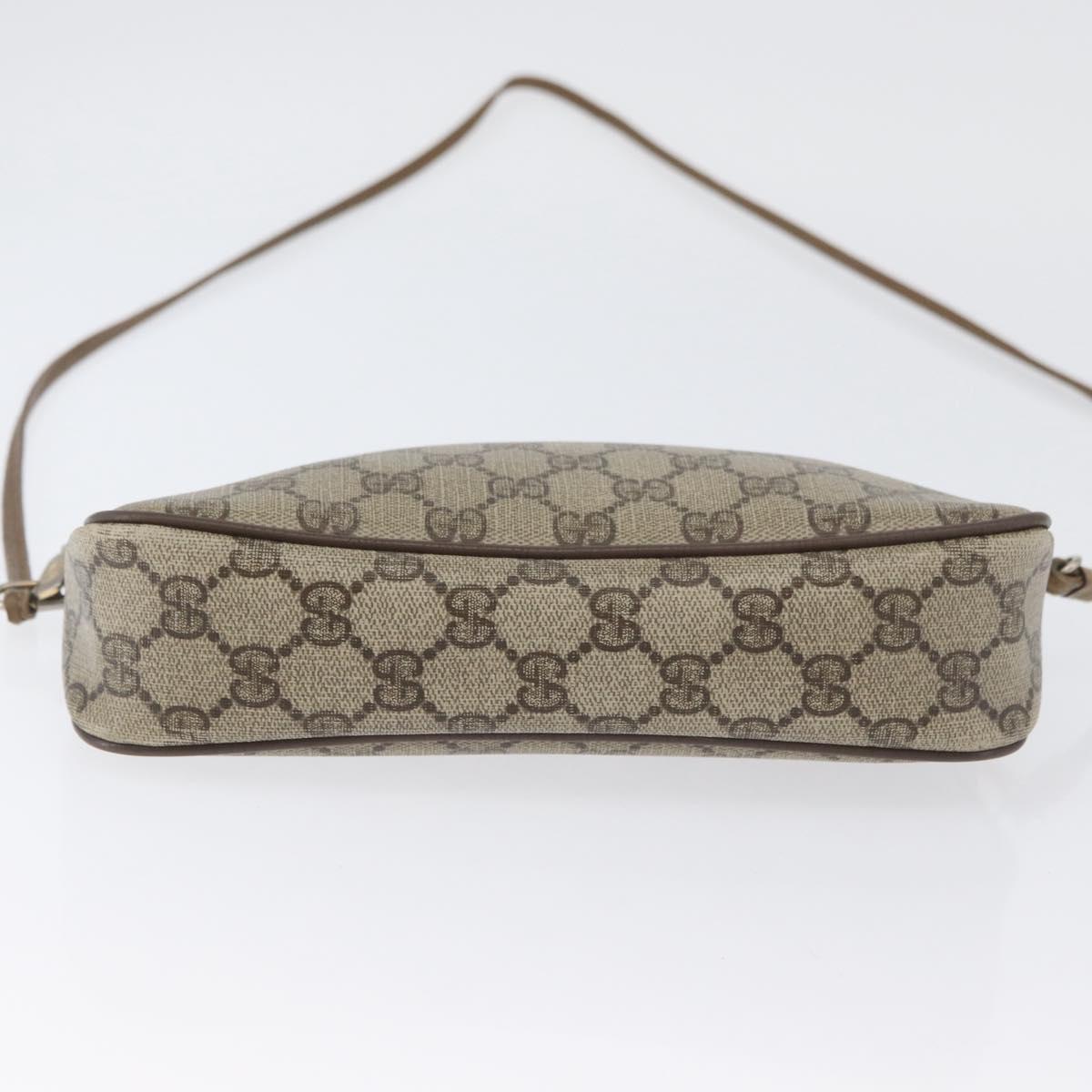 GUCCI GG Supreme Shoulder Bag PVC Beige Gold 97 02 068 Auth YKZ783
