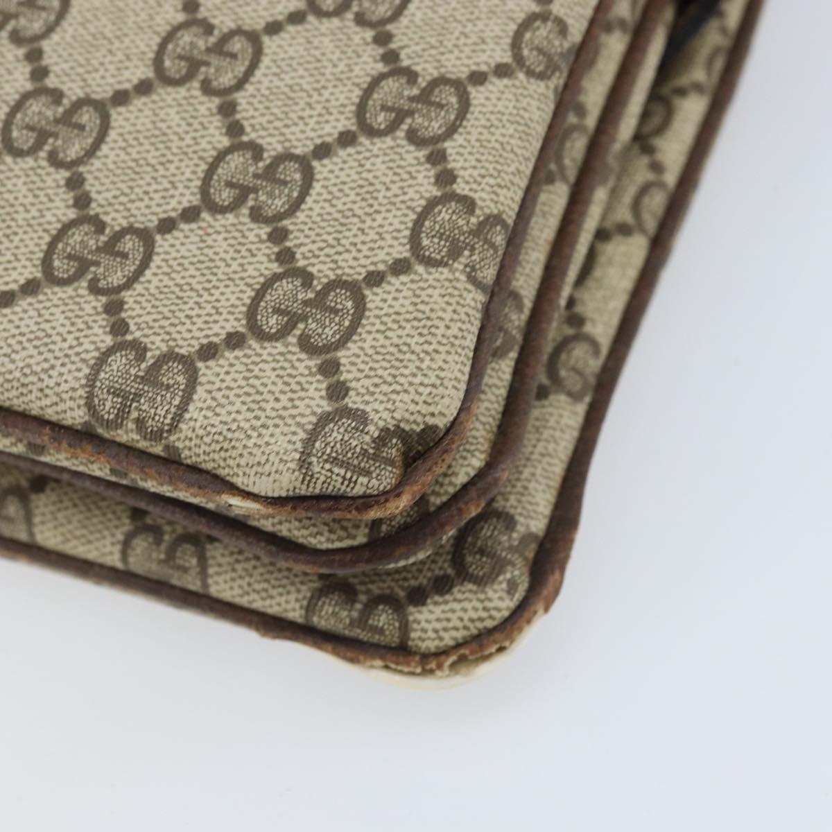 GUCCI GG Supreme Web Sherry Line Shoulder Bag PVC Beige Gold 010 378 Auth YKZ785