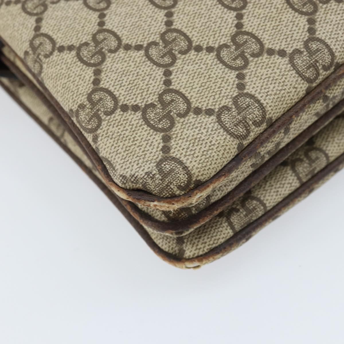 GUCCI GG Supreme Web Sherry Line Shoulder Bag PVC Beige Gold 010 378 Auth YKZ785