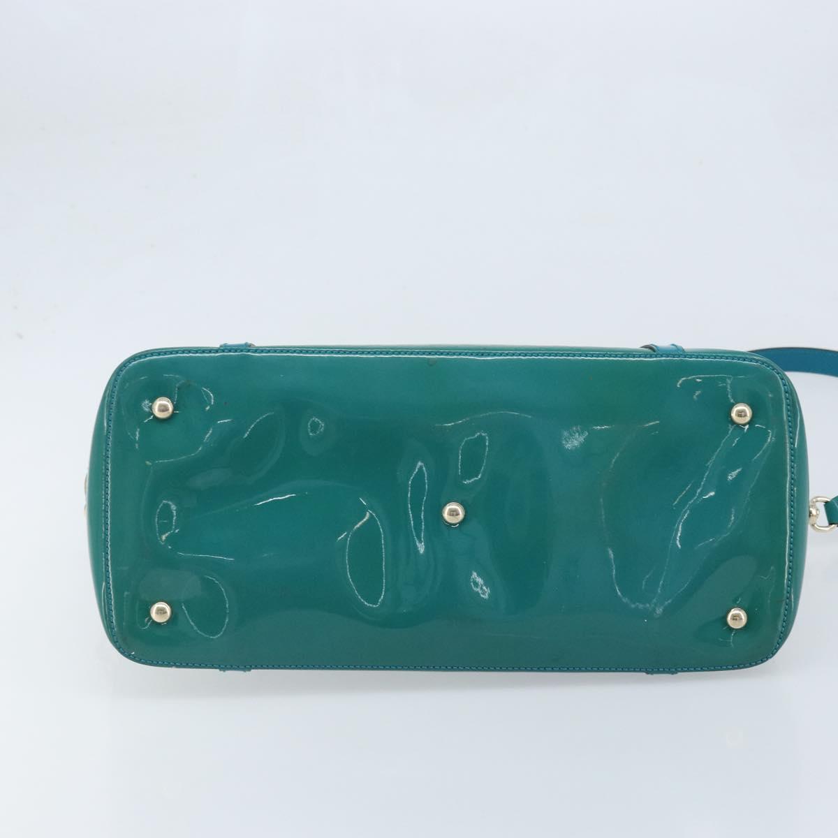 GUCCI Micro GG Supreme Hand Bag PVC 2way Outlet Green Silver Auth YKZ787