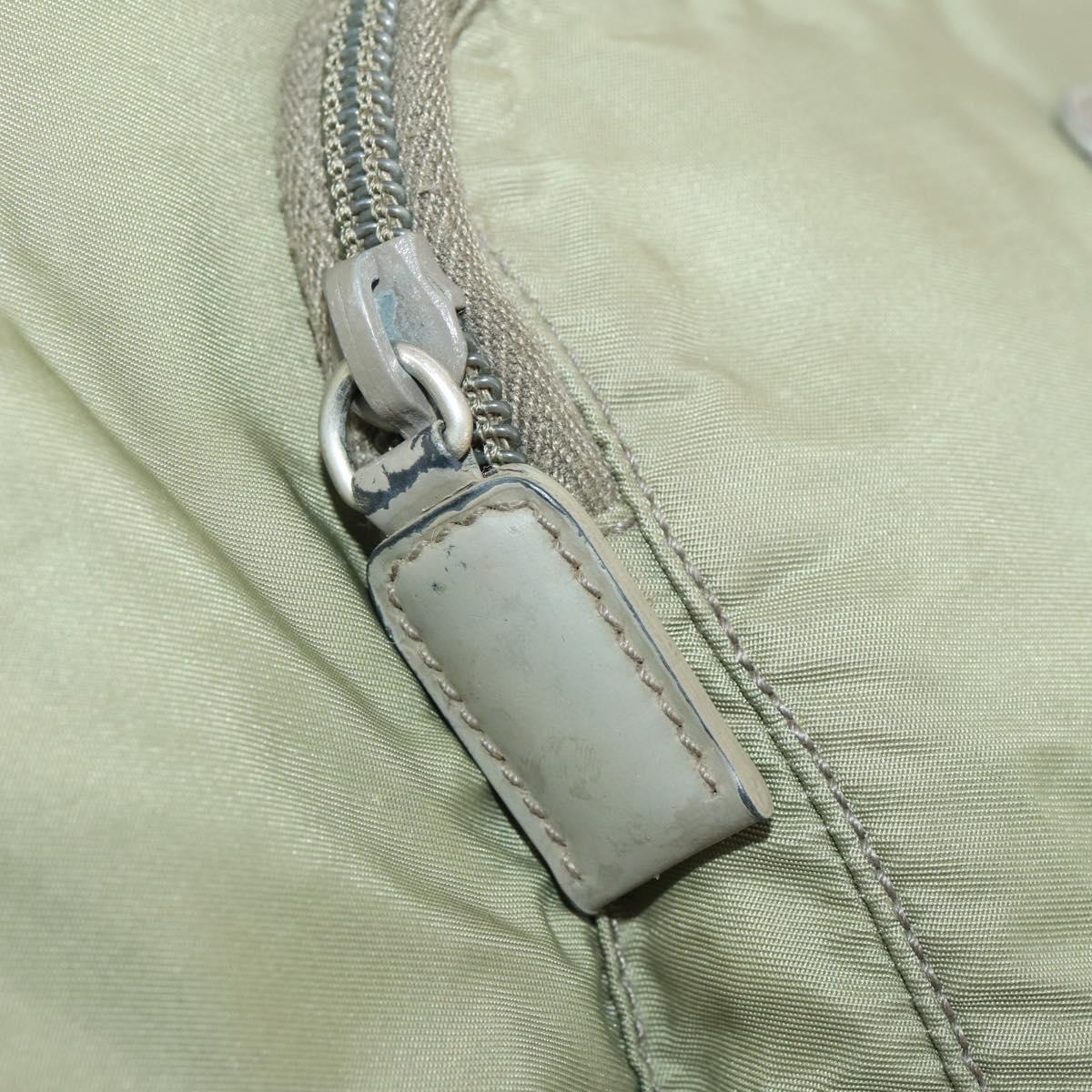 PRADA Backpack Nylon Beige Silver Auth YKZ795