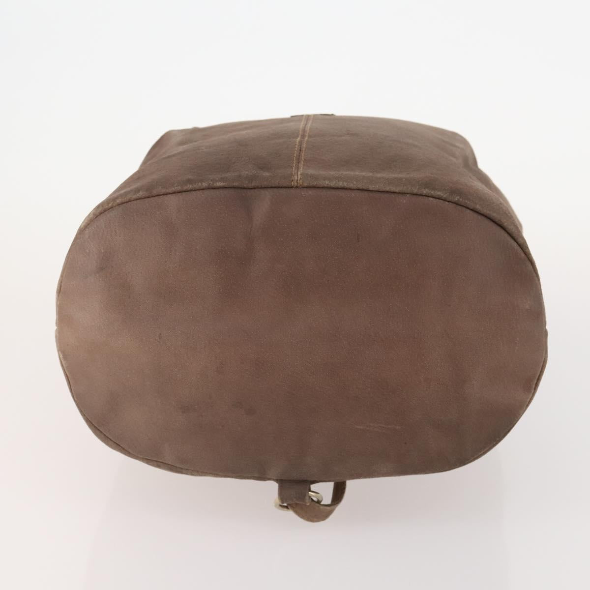FENDI Shoulder Bag Suede 2way Brown Gold Auth YKZ803