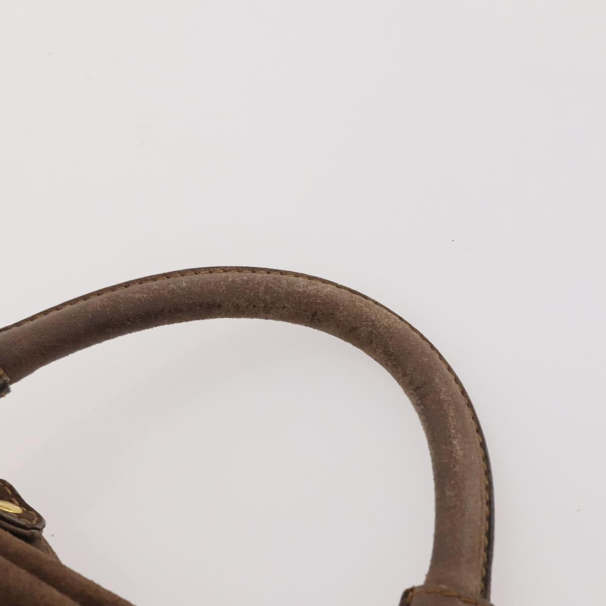 FENDI Shoulder Bag Suede 2way Brown Gold Auth YKZ803