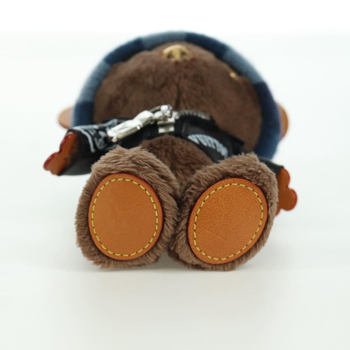 LOUIS VUITTON Bear Bag Charm Leather Brown M03206 LV Auth YKZ811SAM