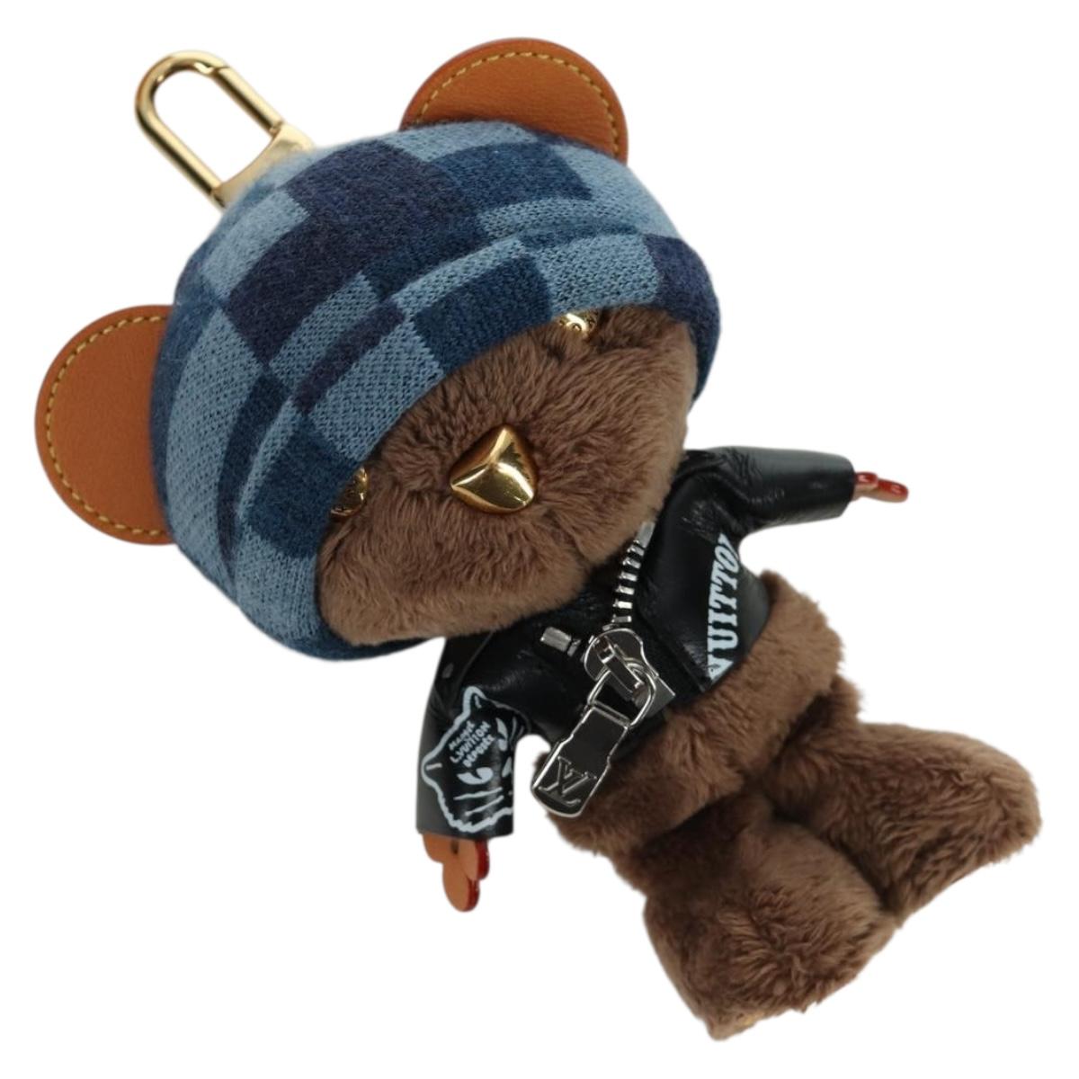 LOUIS VUITTON Bear Bag Charm Leather Brown M03206 LV Auth YKZ811SAM