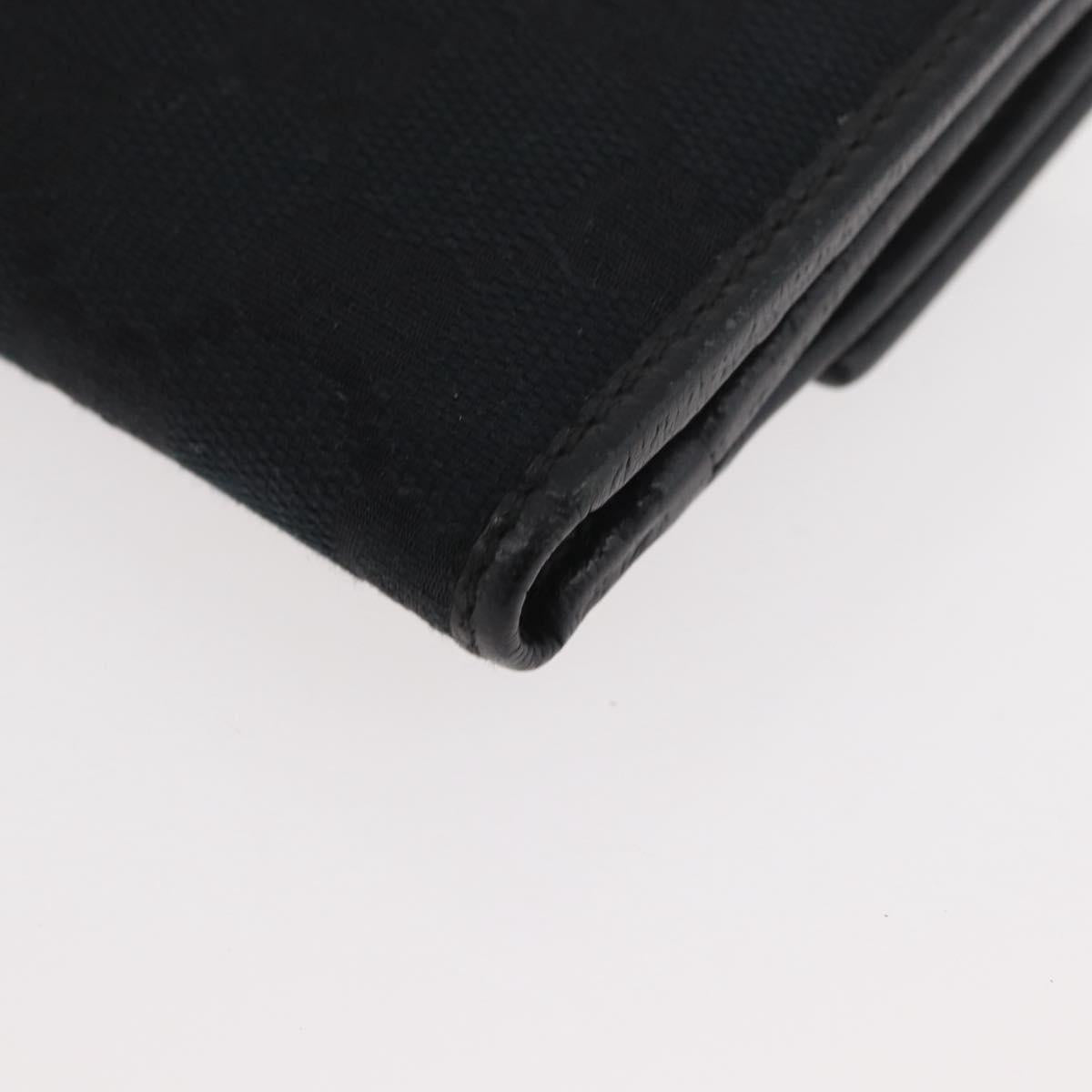 GUCCI GG Canvas Pretty Wallet Black Gold Navy 167466 Auth YKZ814A
