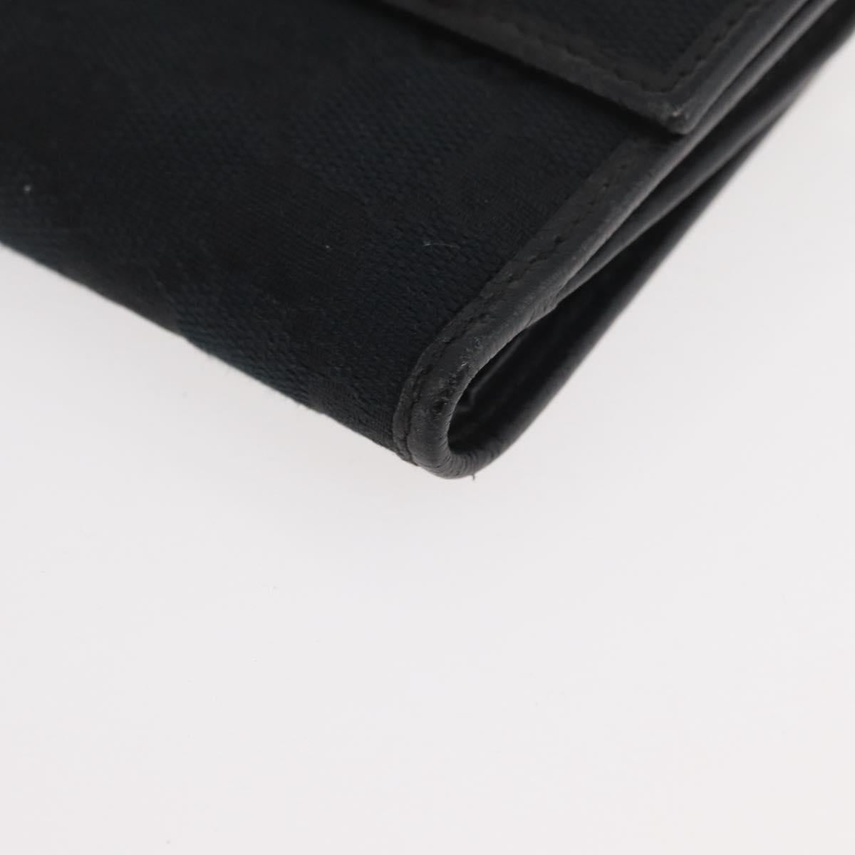 GUCCI GG Canvas Pretty Wallet Black Gold Navy 167466 Auth YKZ814A