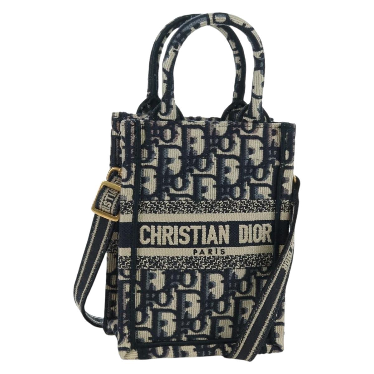 Christian Dior Trotter Mini Phone Book Tote Vertical Mini Bag 2way Auth YKZ823A