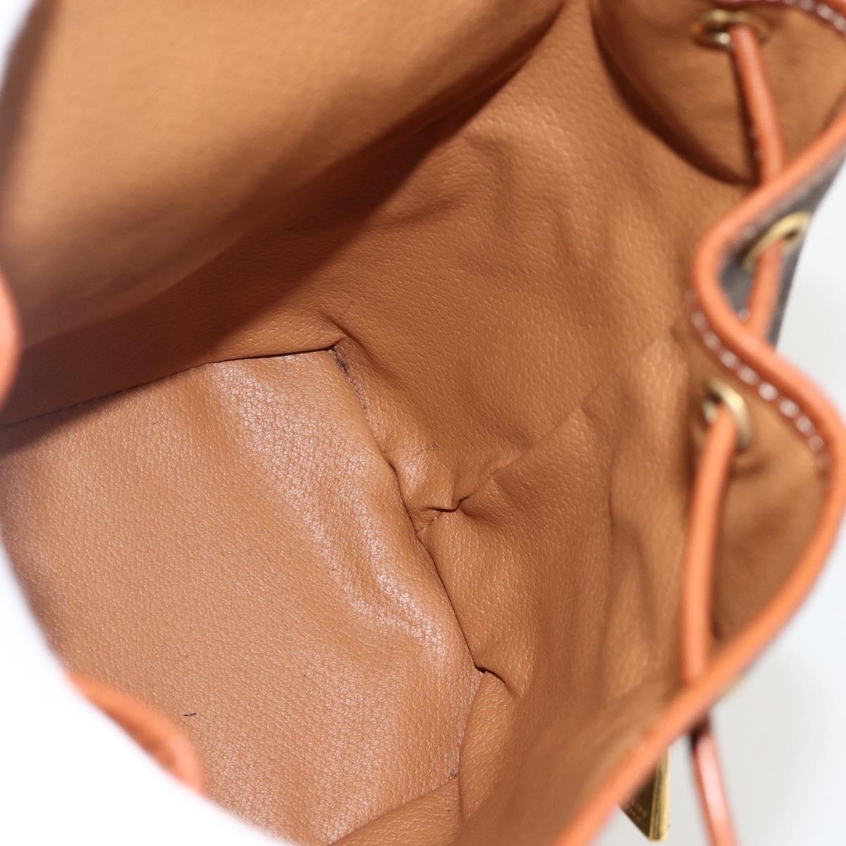 CELINE Macadam Canvas Backpack PVC Leather Brown Gold Auth YKZ829A