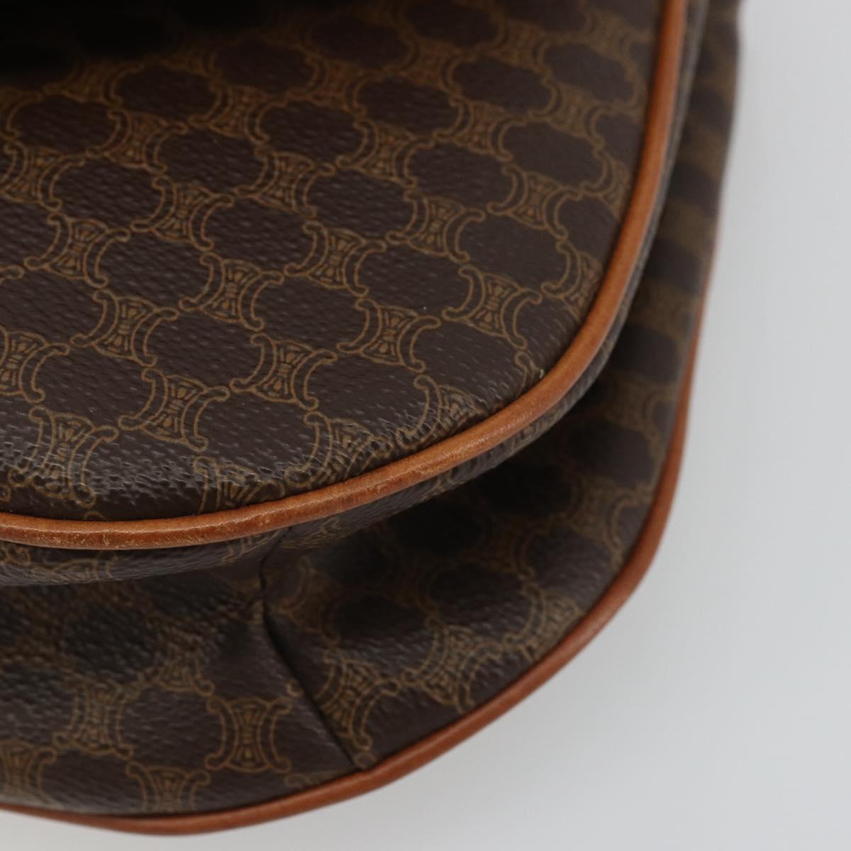 CELINE Macadam Canvas Star Ball Hand Bag Brown Gold Auth YKZ830A