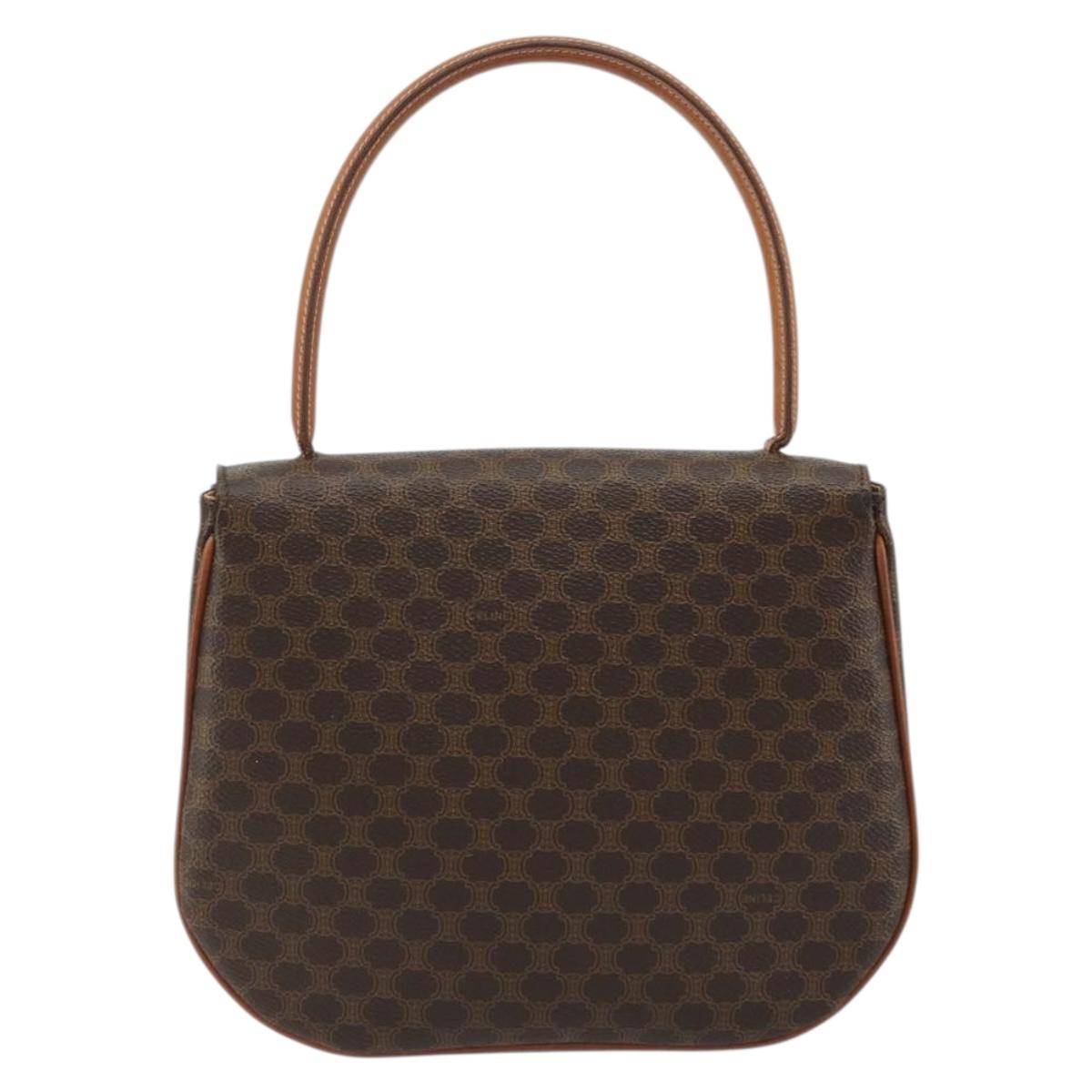 CELINE Macadam Canvas Star Ball Hand Bag Brown Gold Auth YKZ830A