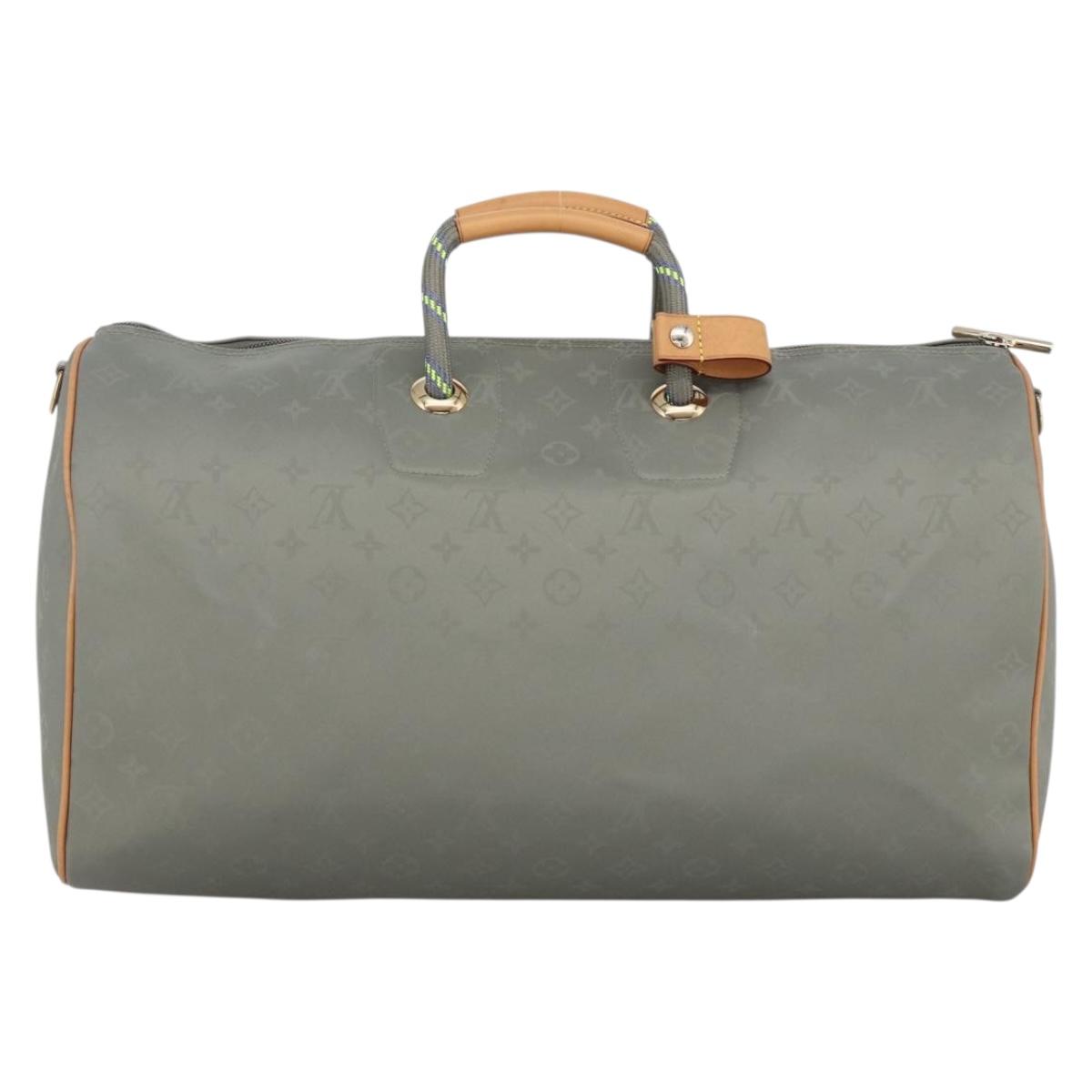 LOUIS VUITTON Titanium Keepall Bandouliere 50 Bag Gray M43886 LV Auth YKZ839SM