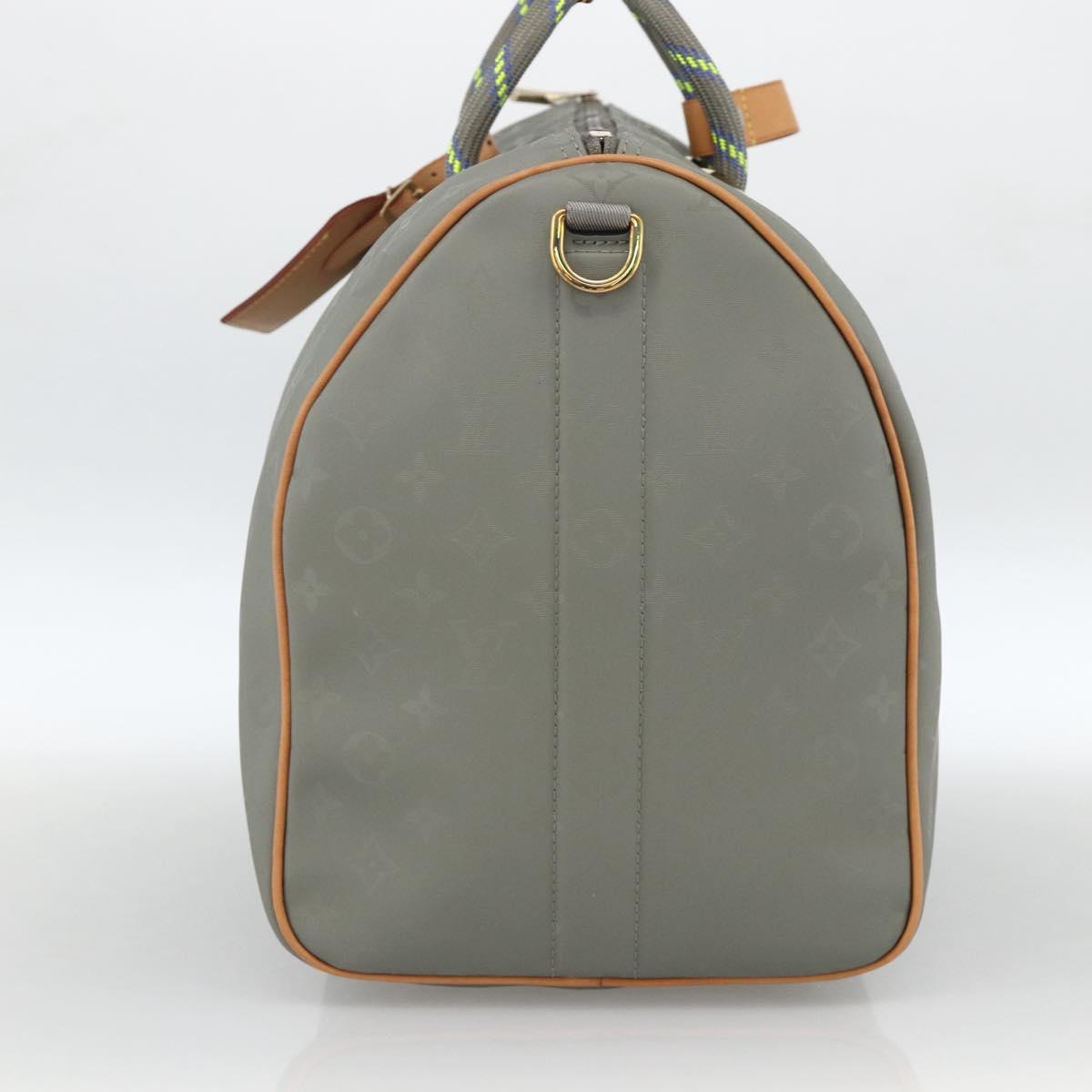 LOUIS VUITTON Titanium Keepall Bandouliere 50 Bag Gray M43886 LV Auth YKZ839SM
