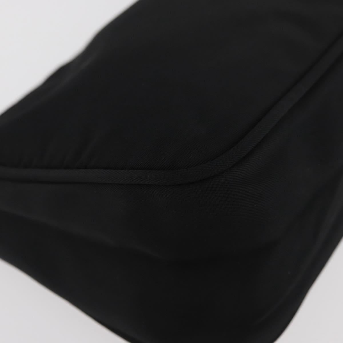 PRADA Accessory Pouch Nylon Black Silver Auth YKZ871A
